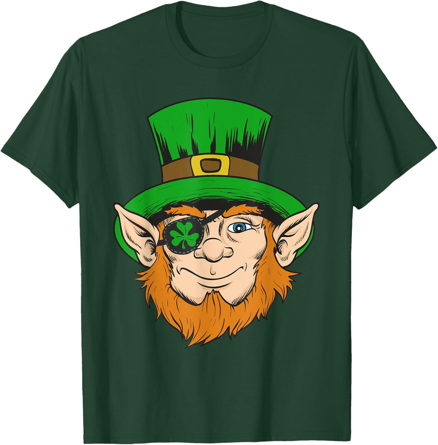 Pirate Eye Patch Shirt Clover Eyepatch Leprechaun St. Paddys T-Shirt - T-Shirt | Forest