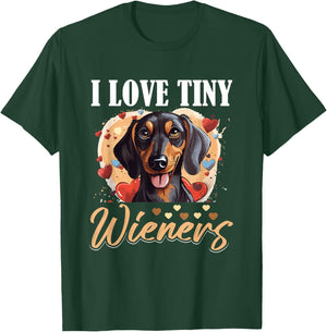 Dachshund badger wiener sausage dog I Love tiny Wieners Men Women Girls Kids T-Shirt - T-Shirt | Forest