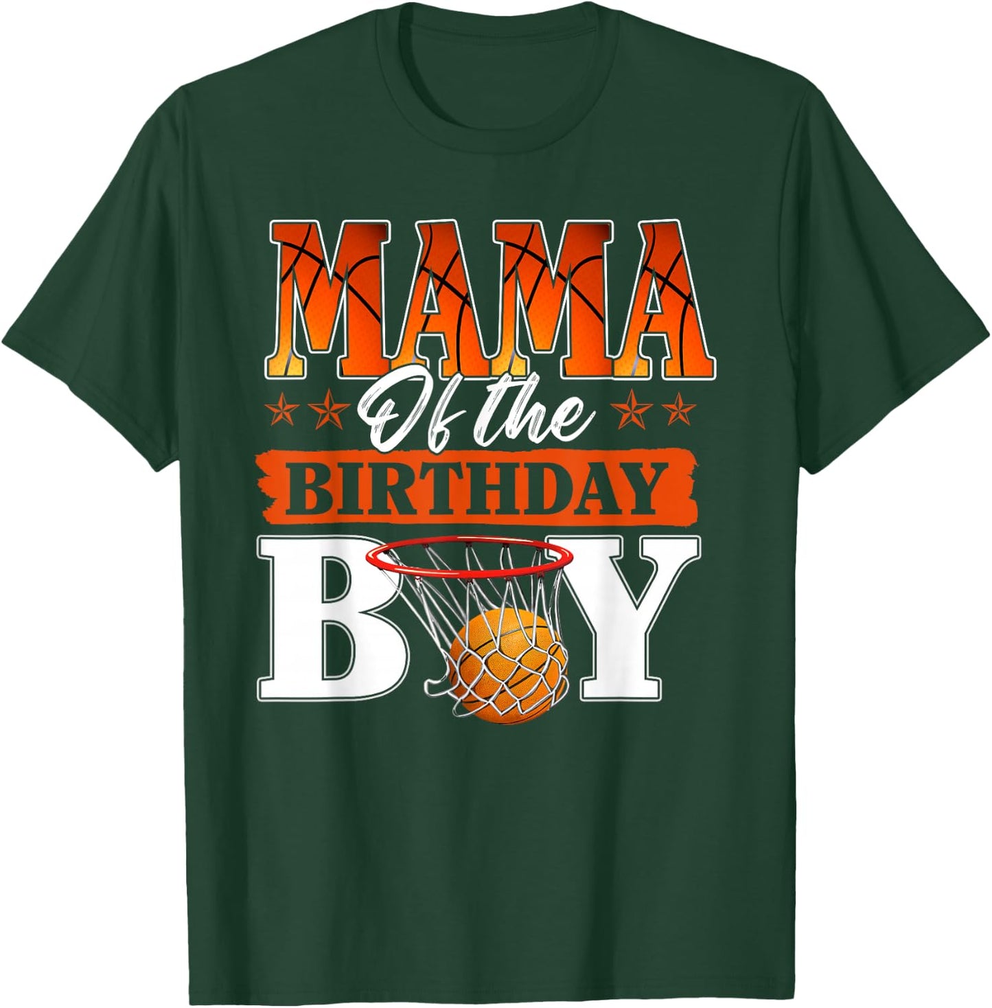 Basketball Mama of The Birthday Boy Family Matching T-Shirt - T-Shirt | Forest