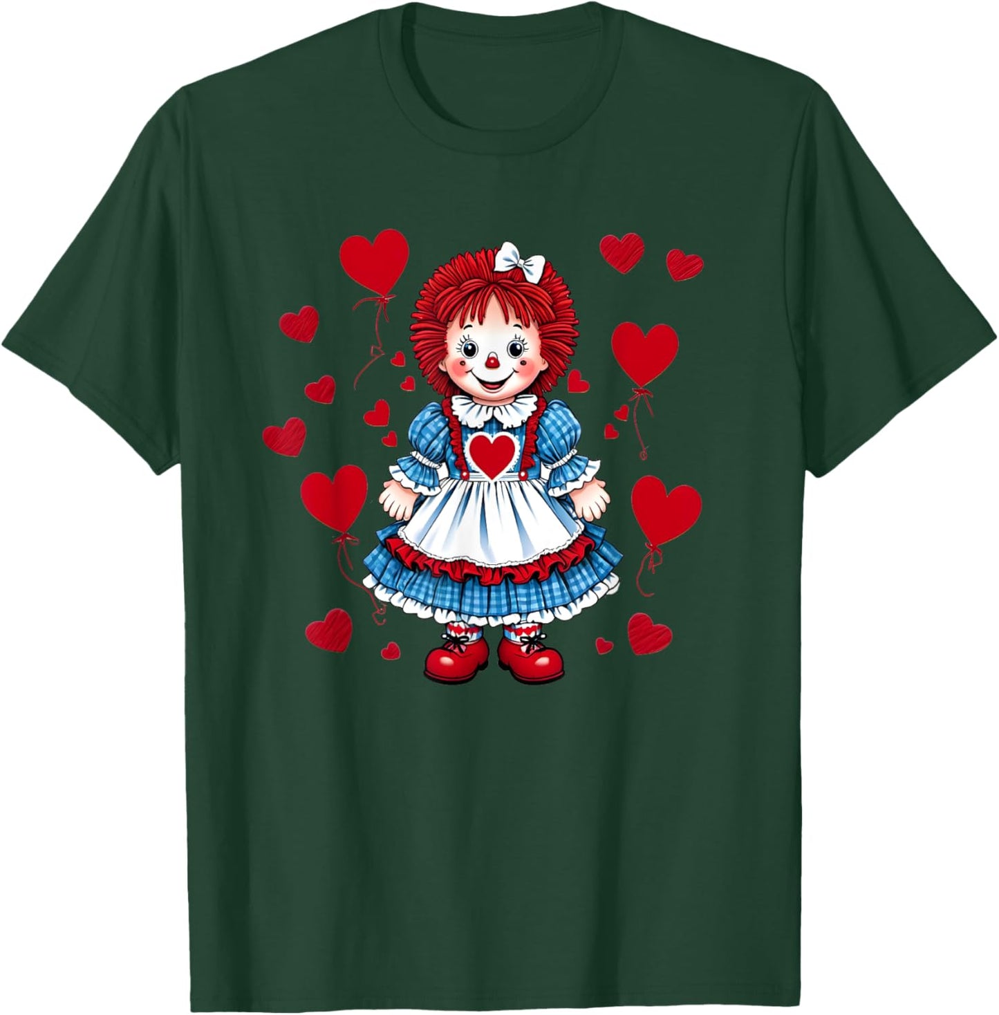 Raggedy Ann Valentine's Day Hearts T-Shirt - T-Shirt | Forest