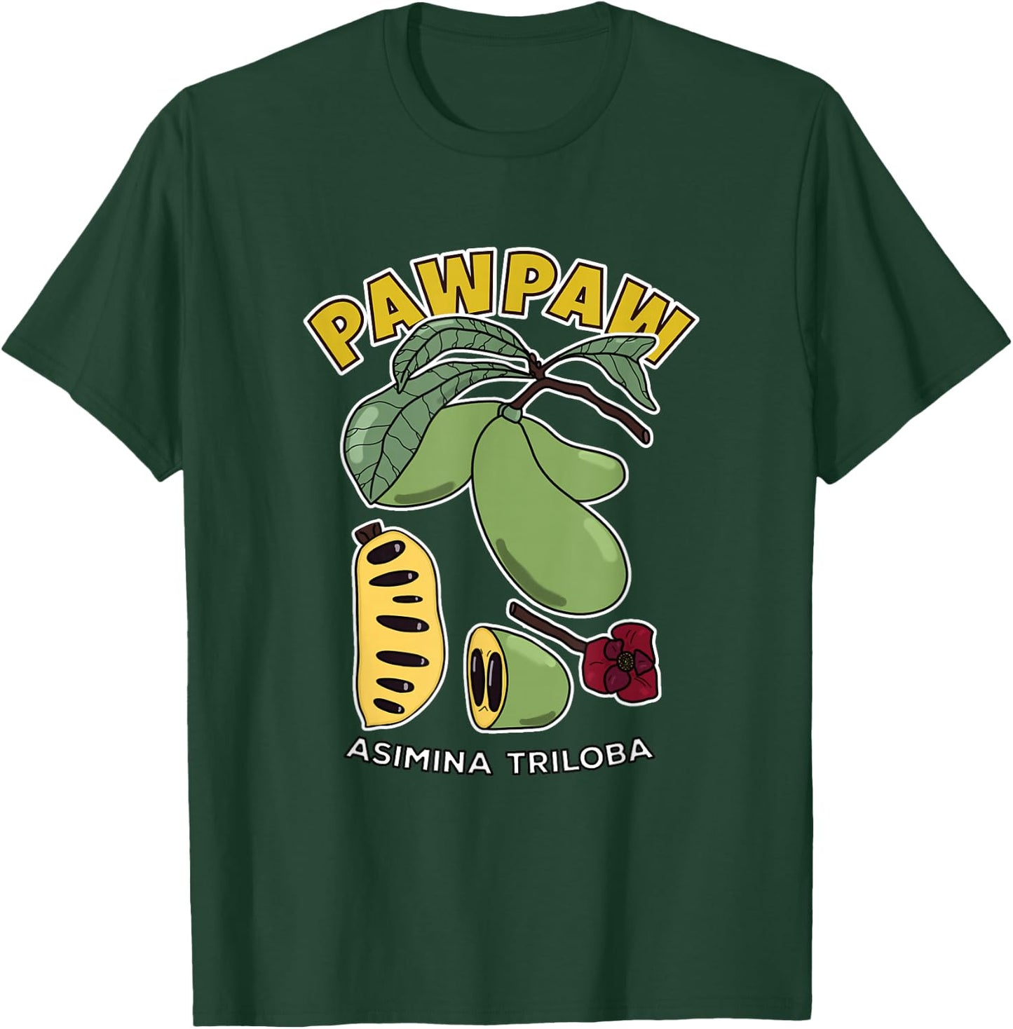 Pawpaw Fruit Tree Asimina Triloba T-Shirt - T-Shirt | Forest
