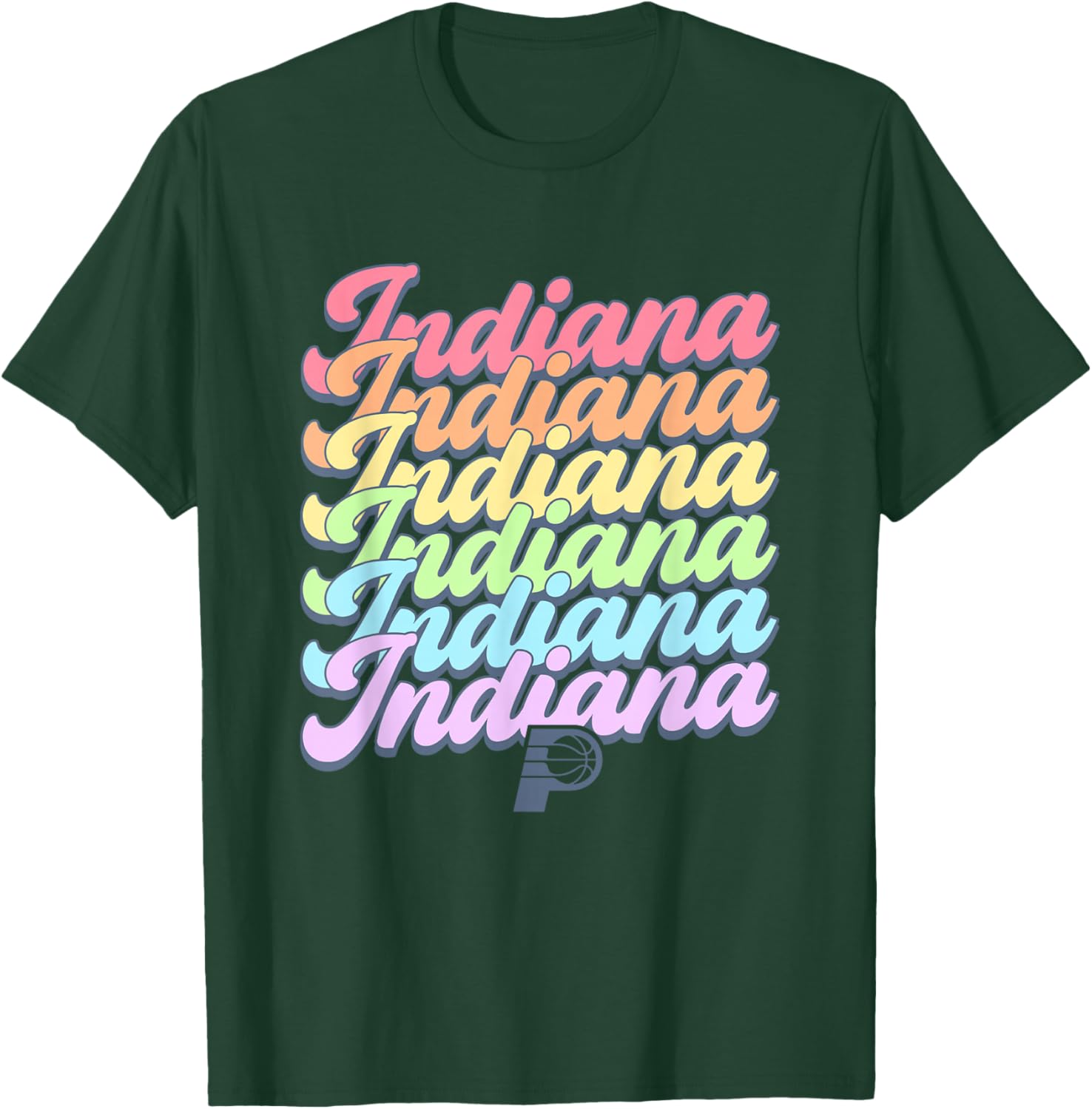 NBA Indiana Pacers Pastel Rainbow Pride Stack T-Shirt - T-Shirt | Forest