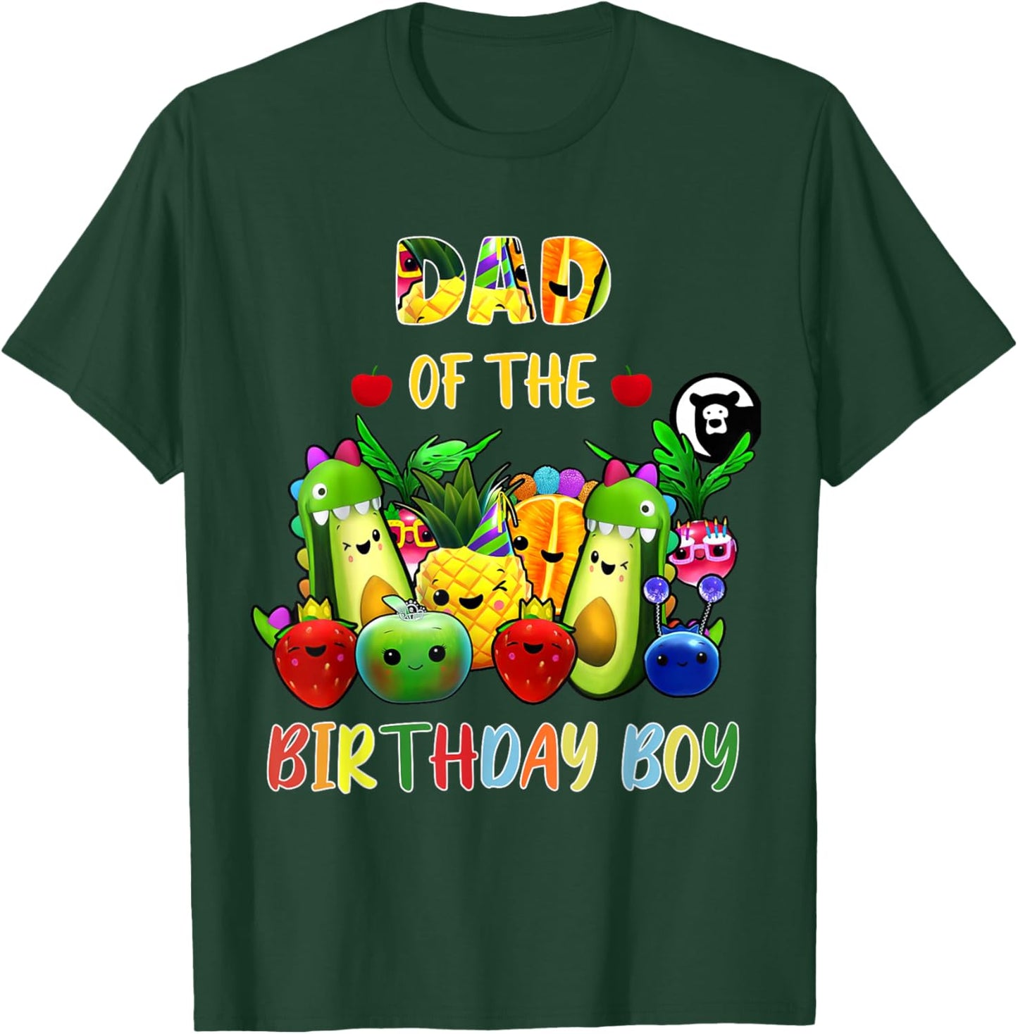 Dad Of The Birthday Boy Family Fruit Birthday Hey Bear T-Shirt - T-Shirt | Forest