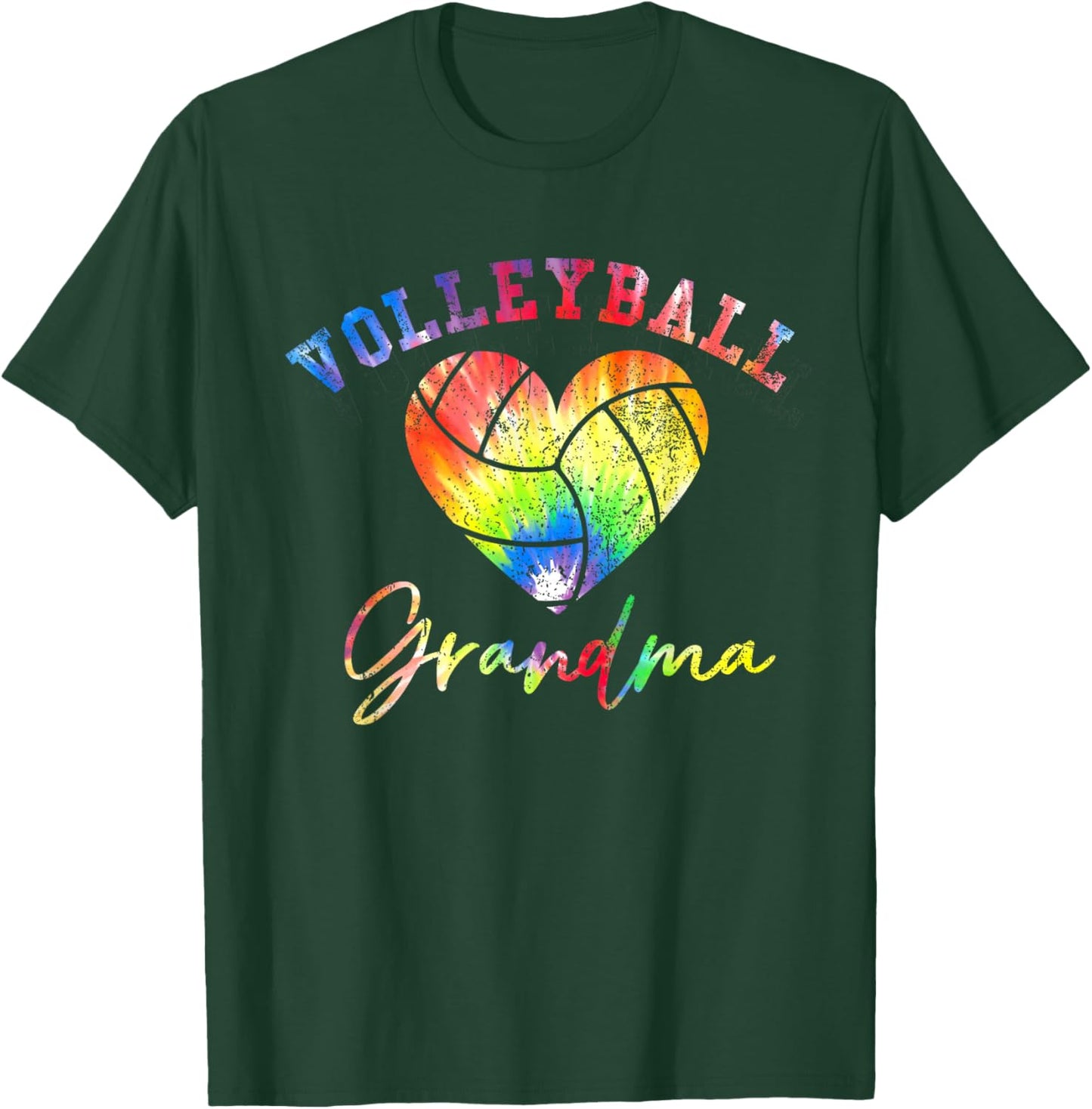 Volleyball Grandma Tie dye T-Shirt - T-Shirt | Forest