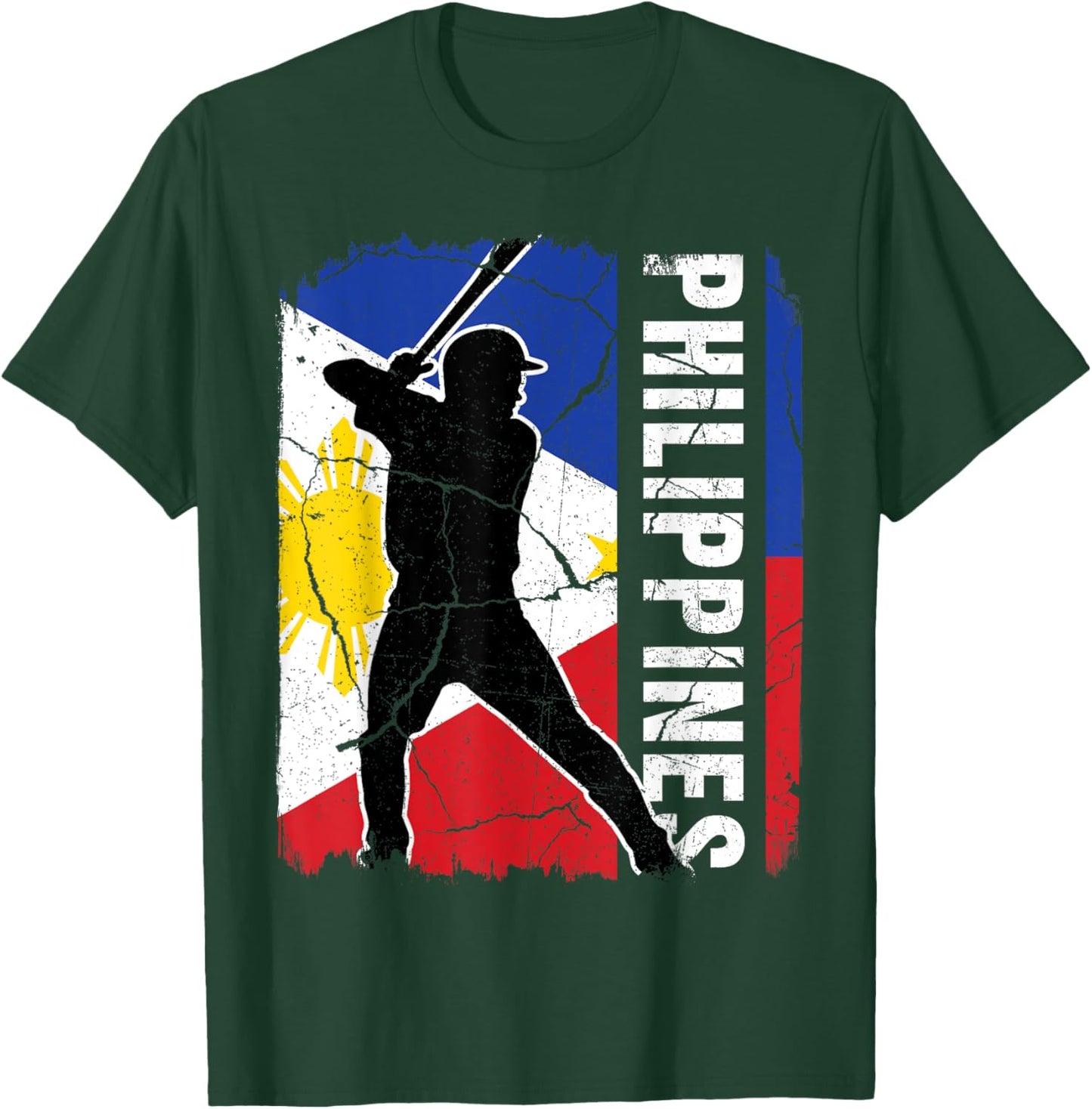 Filipino Baseball Player Philippines Flag Baseball Fans T-Shirt - T-Shirt | Forest