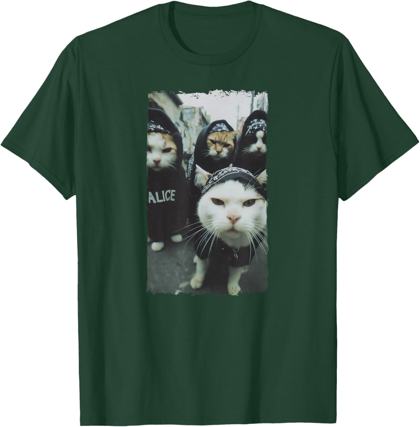 Gangster Katzen Streetwear Cooles Katzenmotiv Lustig T-Shirt - T-Shirt | Forest