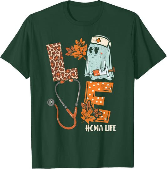 Halloween medical assistant shirts LOVE CMA life Stethoscope T-Shirt - T-Shirt | Forest