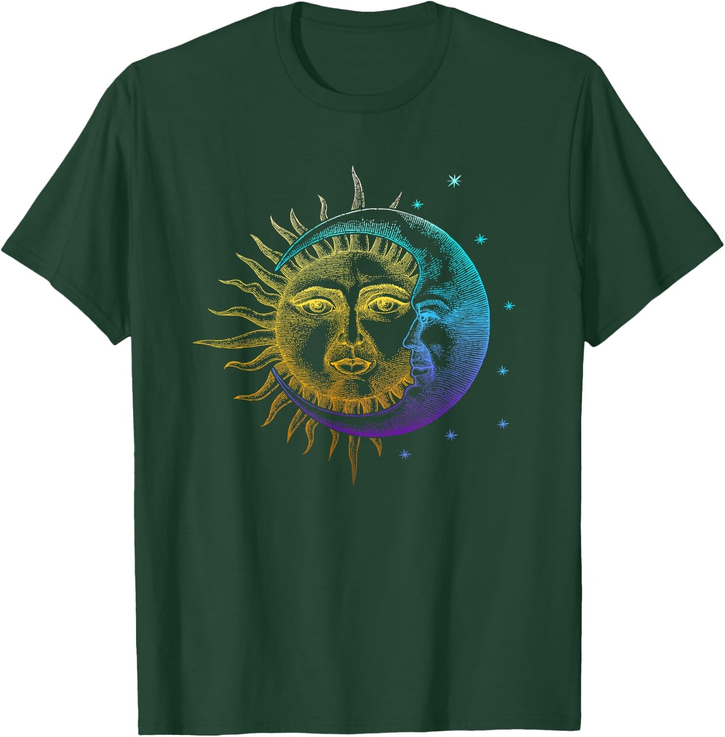 Live By The Sun Love By The Moon Spirituality Gift Bohemian T-Shirt - T-Shirt | Forest