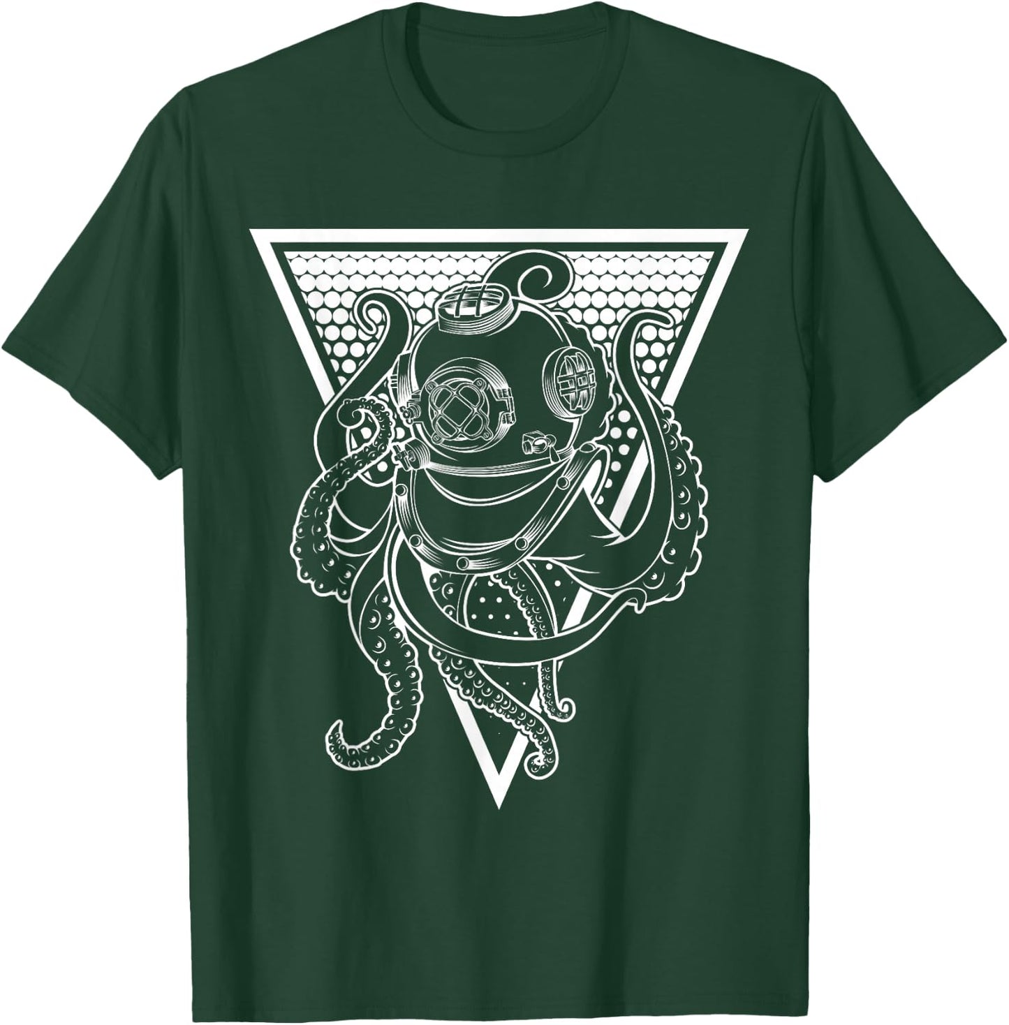 Deep Sea Diving Helmet Octopus Octopus Underwater Diver Gift T-Shirt - T-Shirt | Forest