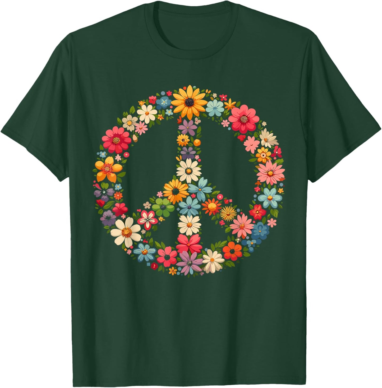 Peace Flower Lover Hippie T-Shirt - T-Shirt | Forest