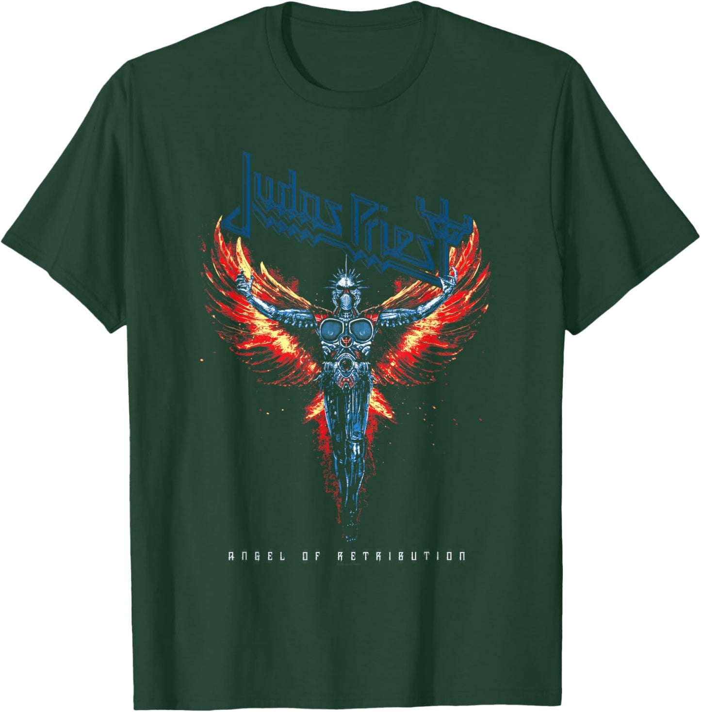 Judas Priest Angel Wings Blue Logo T-Shirt - T-Shirt | Forest