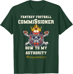 Fantasy Football King Commish Funny Commissioner T-Shirt - T-Shirt | Forest