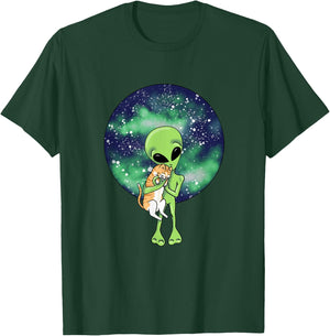 Alien and the Cat by Silvana Arias T-Shirt - T-Shirt | Forest