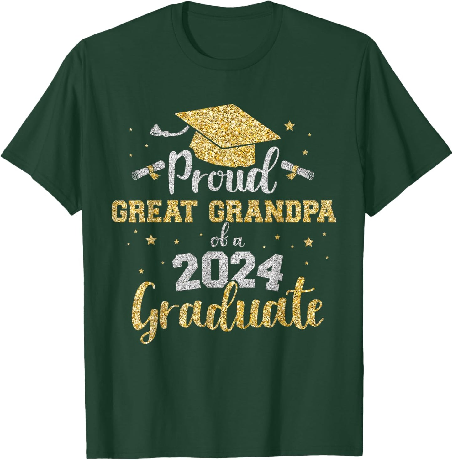 Proud great grandpa class of 2024 graduate senior graduation T-Shirt - T-Shirt | Forest