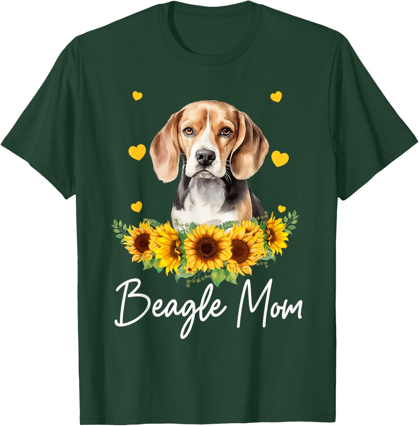 Sunflower Beagle Mom Dog Lover T-Shirt - T-Shirt | Forest