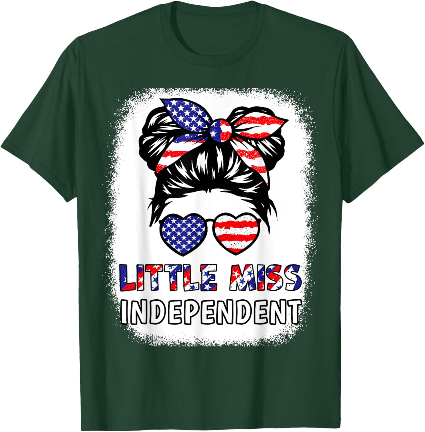 Girl 4th July Little Miss Independent Teen Youth Patriotic T-Shirt - T-Shirt | Forest