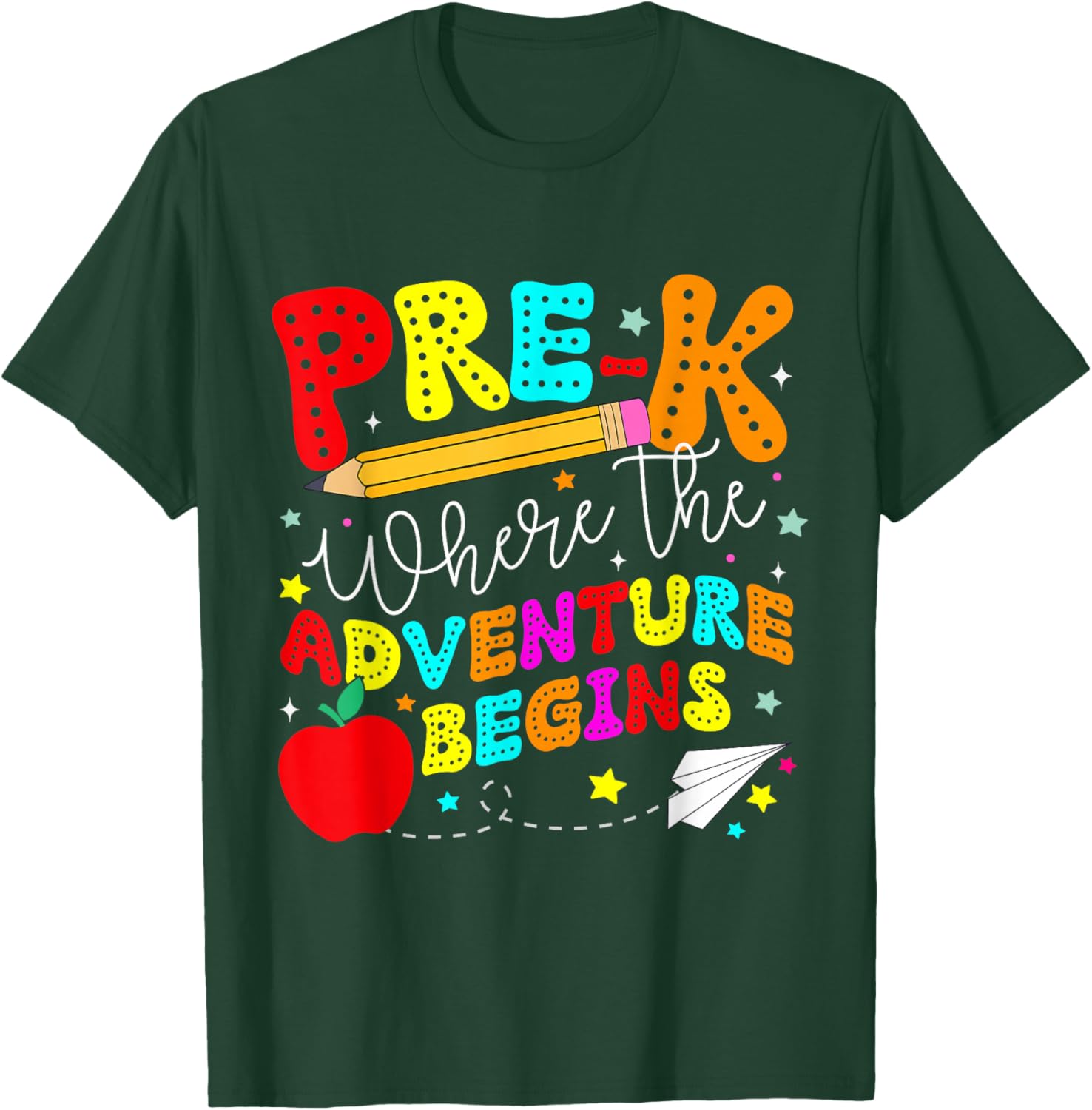 Pre-k Where The Adventure Begins First Day of Prek Teacher T-Shirt - T-Shirt | Forest