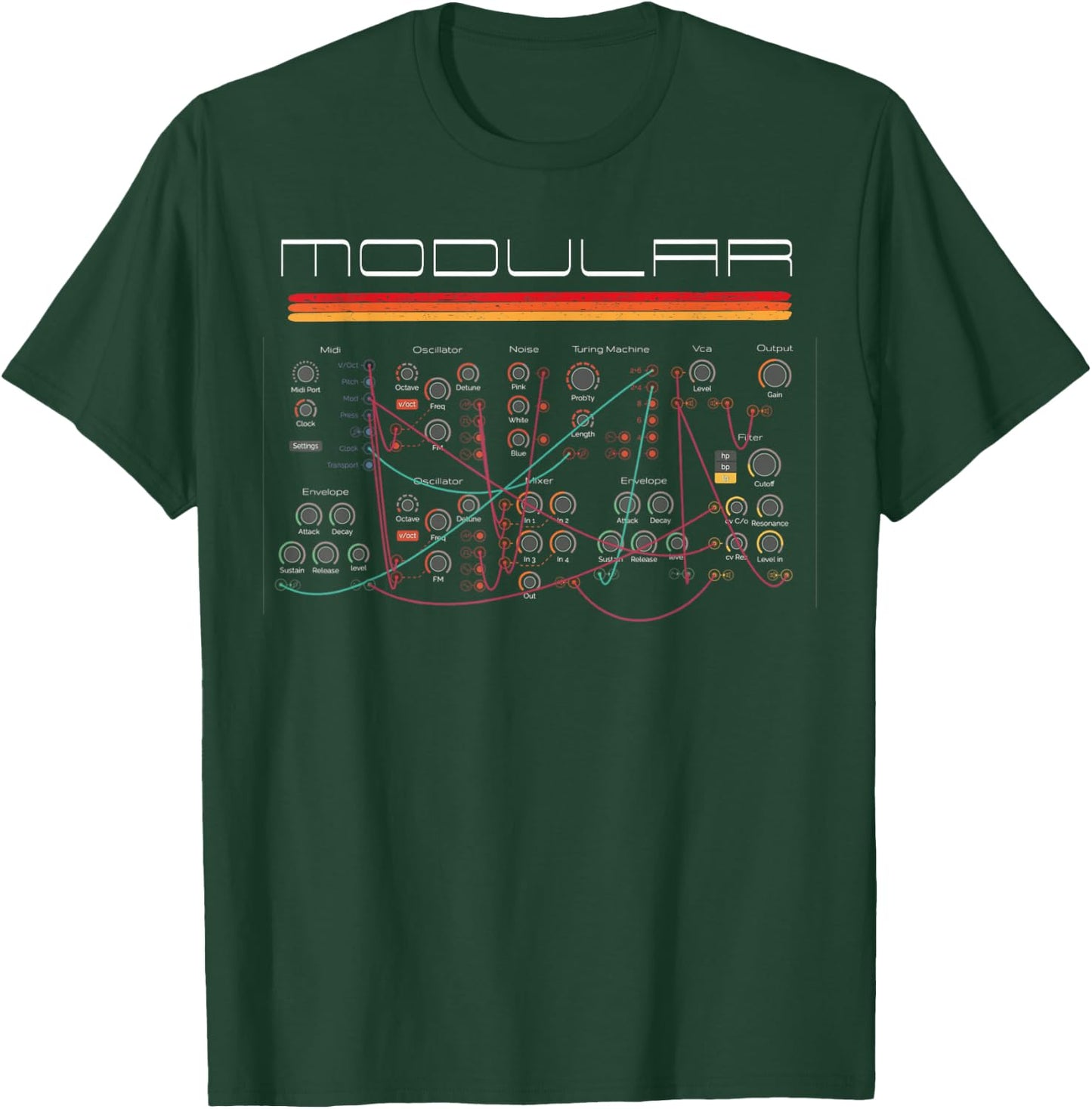 Best Synth Art Vintage Modular Synth Analog Audio Engineer Synth Nerd T-Shirt - T-Shirt | Forest