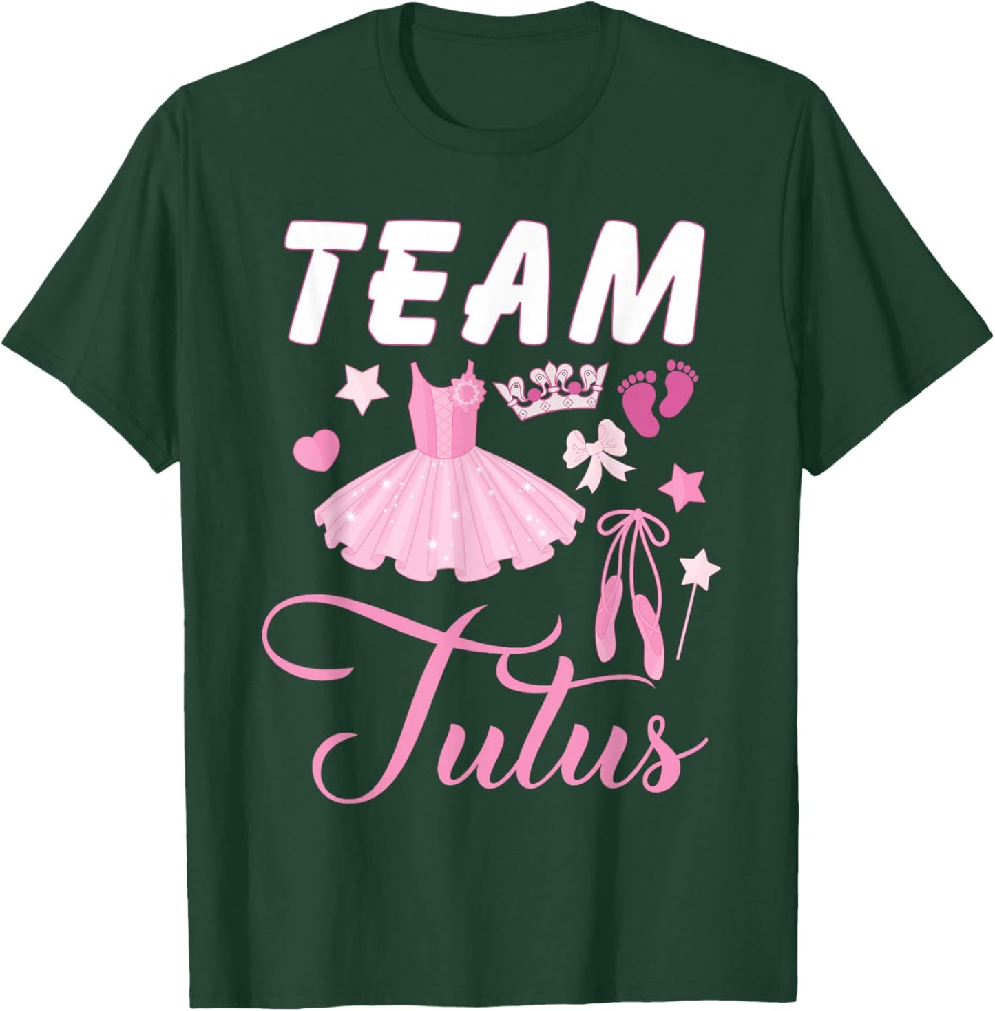 Touchdowns or Tutus Gender Reveal Baby Shower Team Boy Girl T-Shirt - T-Shirt | Forest