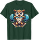 Strong Owl Weightlifting Cartoon Owl Lifter T-Shirt - T-Shirt | Forest