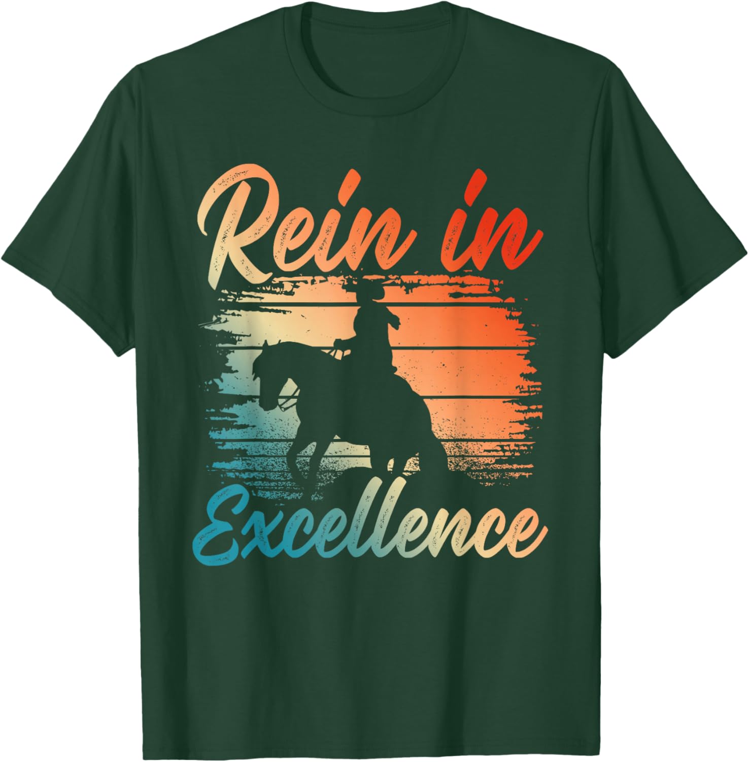 Sliding Stop Reining Horse Equestrian Western Riding T-Shirt - T-Shirt | Forest