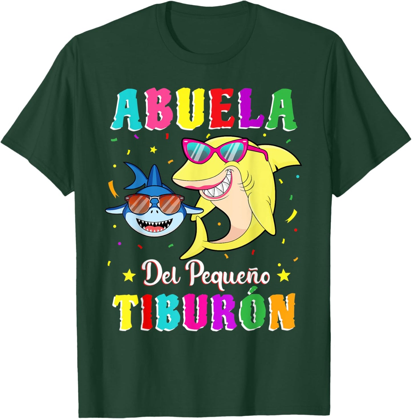 Abuela del Pequeño Tiburón nieto cumpleaños tiburón T-Shirt - T-Shirt | Forest