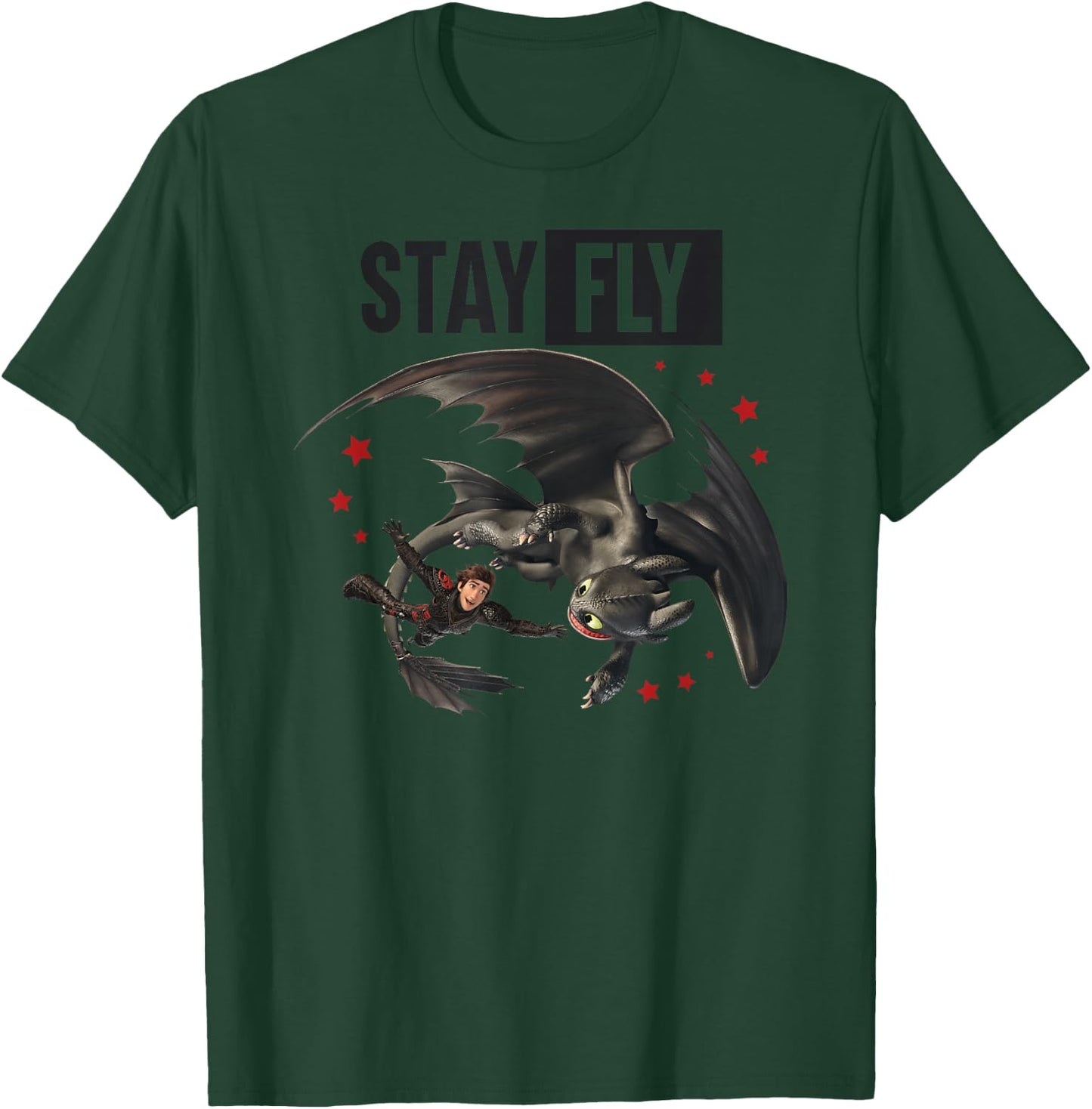 DreamWorks How to Train Your Dragon 3 Stay Fly Toothless T-Shirt - T-Shirt | Forest