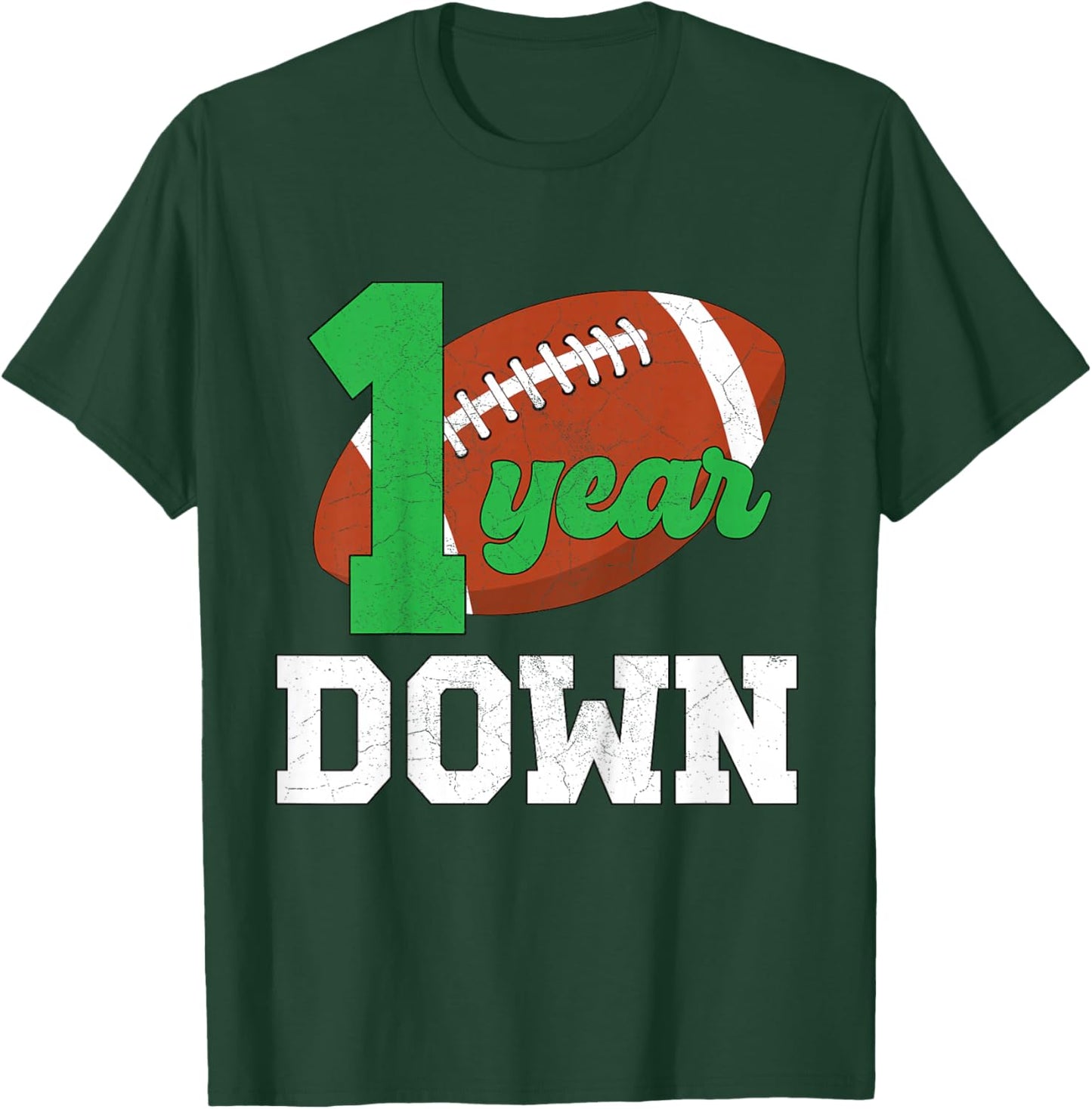 Kids 1st Birthday Party Football Boy One Year Old Football Player T-Shirt - T-Shirt | Forest