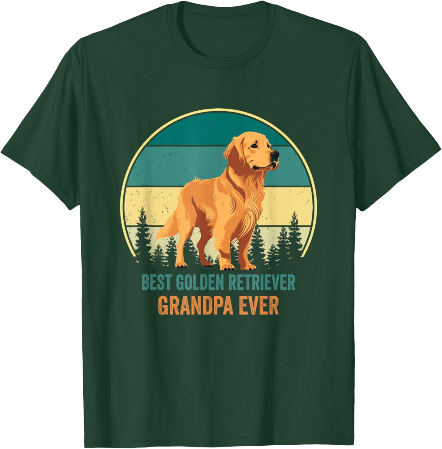 Best Golden Retriever Grandpa Ever Golden Retriever Grandpa T-Shirt - T-Shirt | Forest