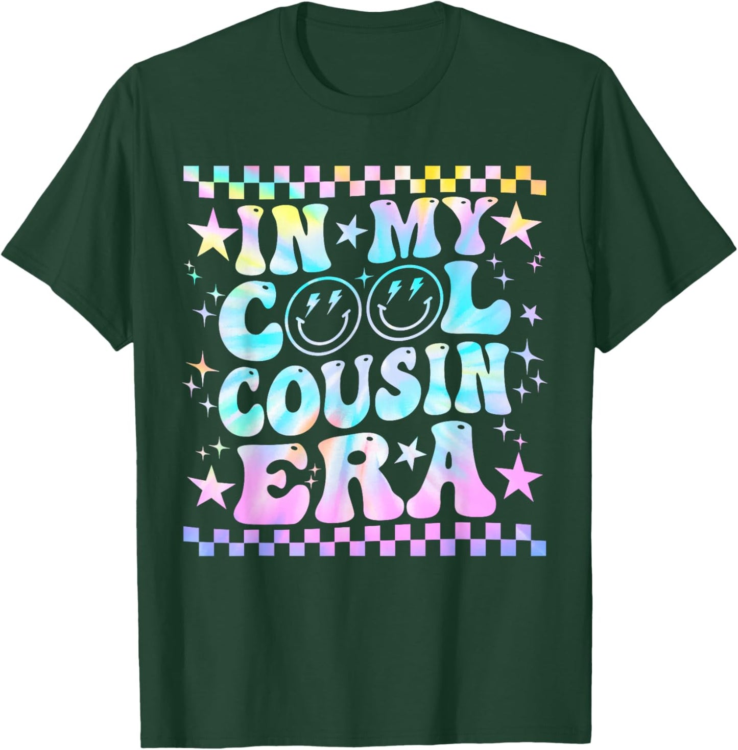Tie Dye Groovy In My Cool Cousin Era Funny Family T-Shirt - T-Shirt | Forest