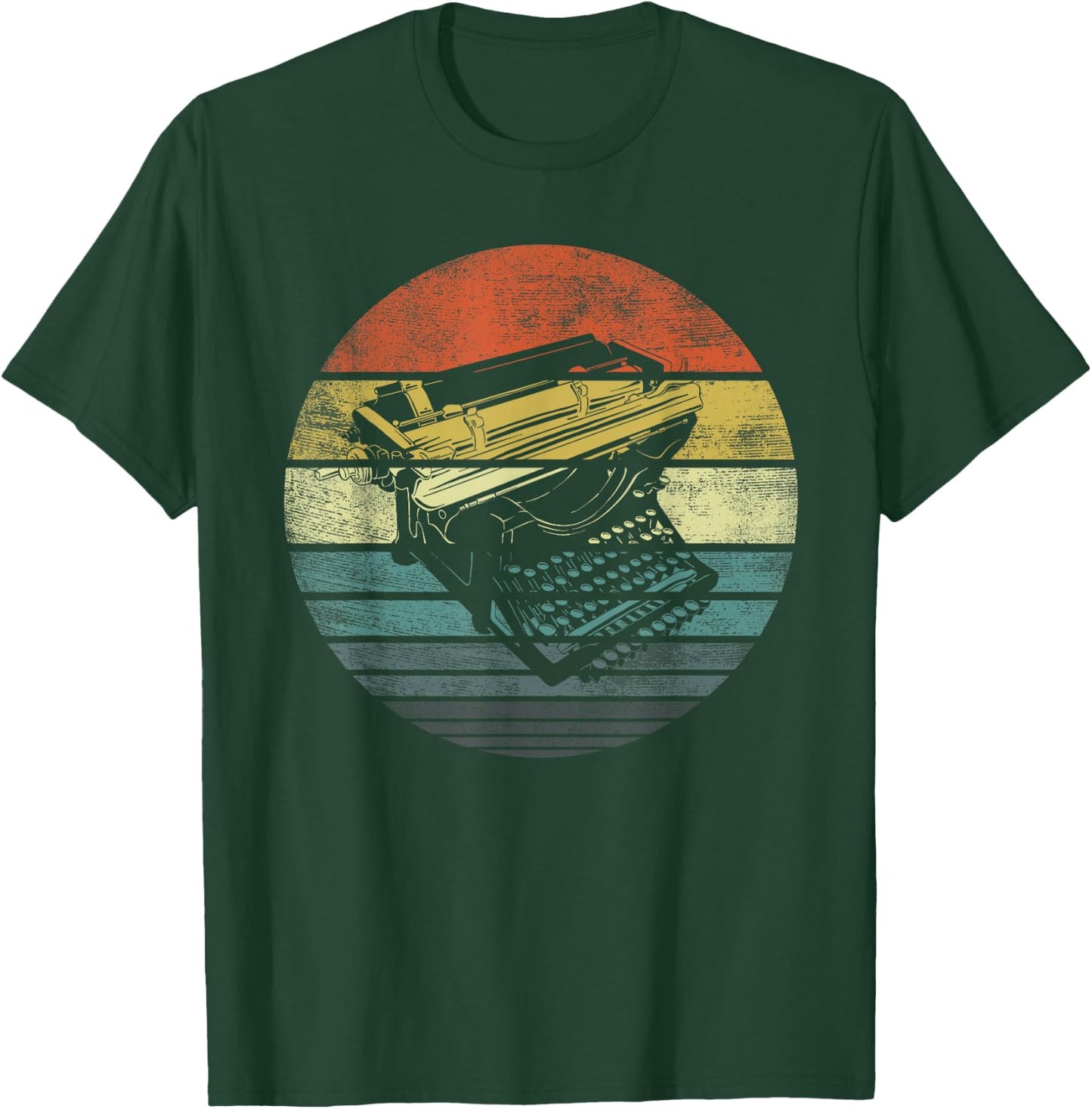 Writer Author Apparel -Kids/Adults Retro Typewriter Design - Black, Small T-Shirt - T-Shirt | Forest