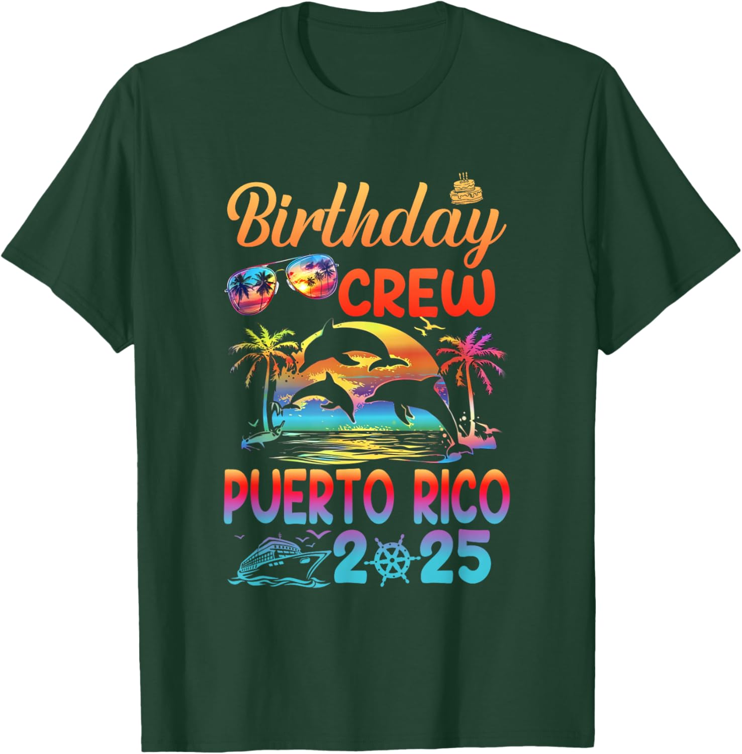 Puerto Rico Birthday Trip Summer Vacation 2025 Matching Group -Adults - Black, Small T-Shirt - T-Shirt | Forest