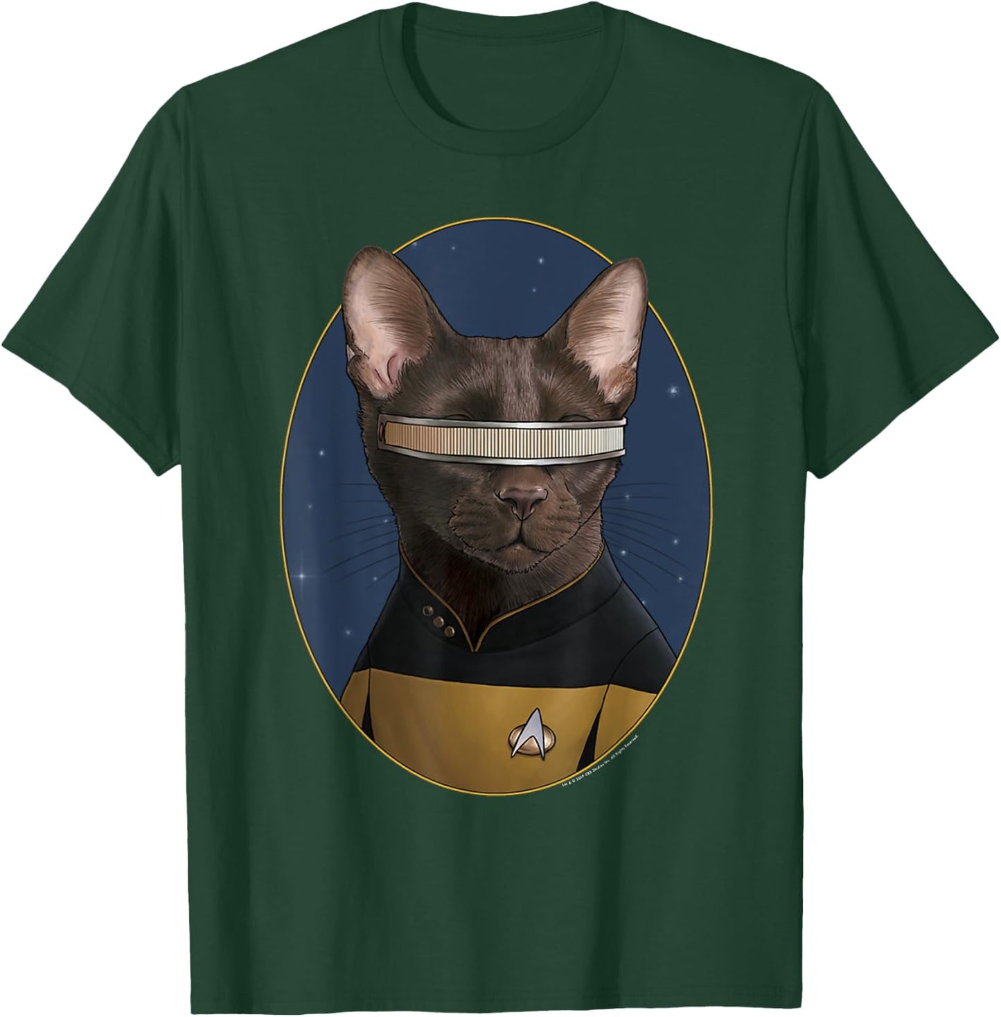 Star Trek: The Next Generation Geordi La Forge Cat Portrait T-Shirt - T-Shirt | Forest