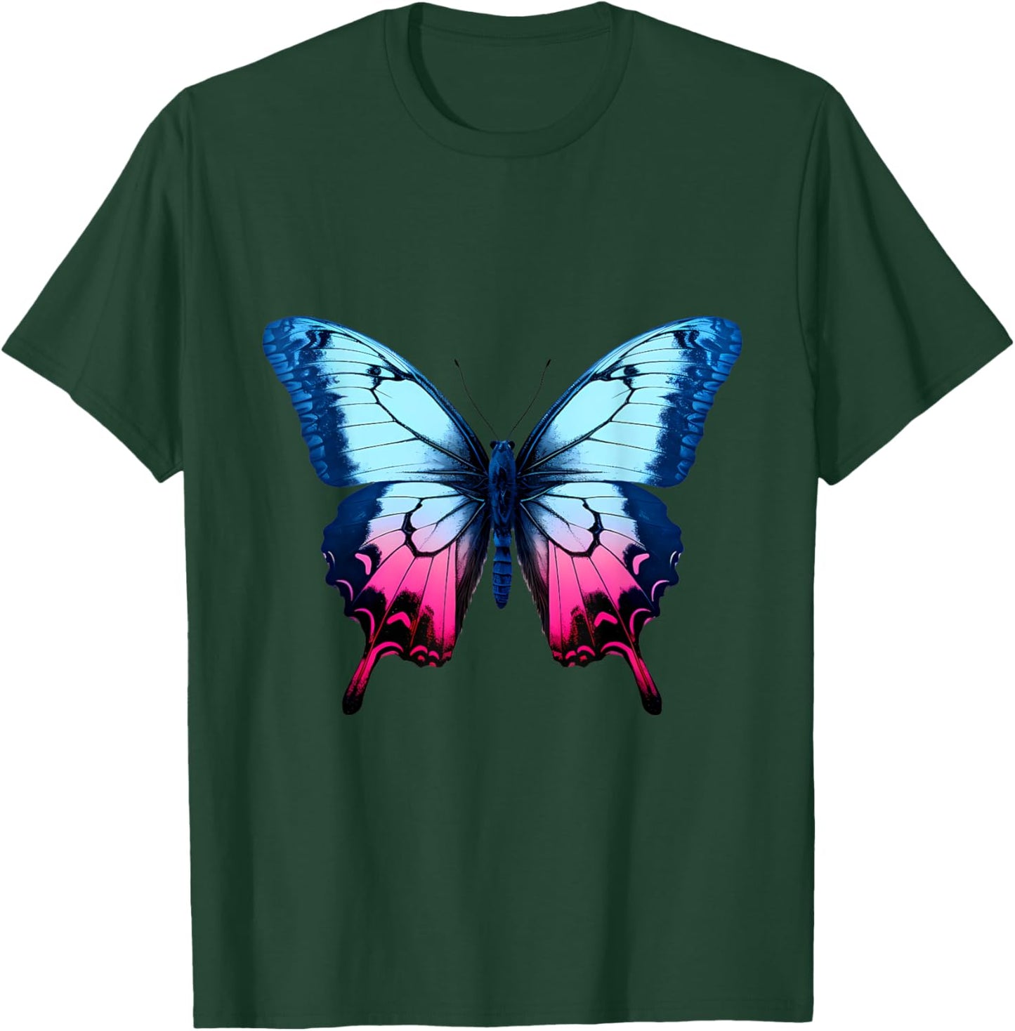 Butterfly Colorful Animal Art Motif Wildlife Forest Artwork T-Shirt - T-Shirt | Forest