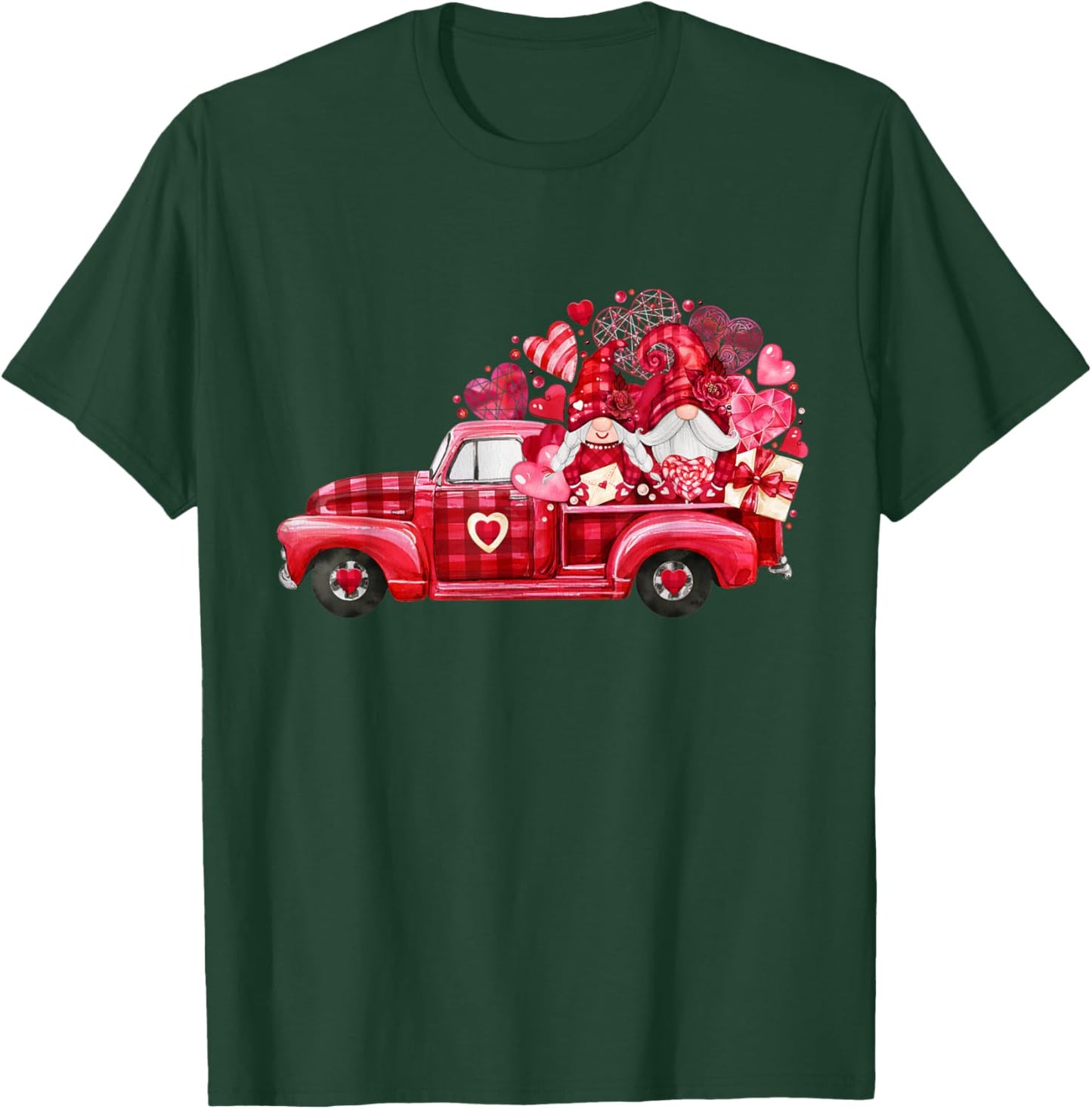 Santa Mrs Claus Grandpa Grandma Gnomes Christmas Tree Truck T-Shirt - T-Shirt | Forest