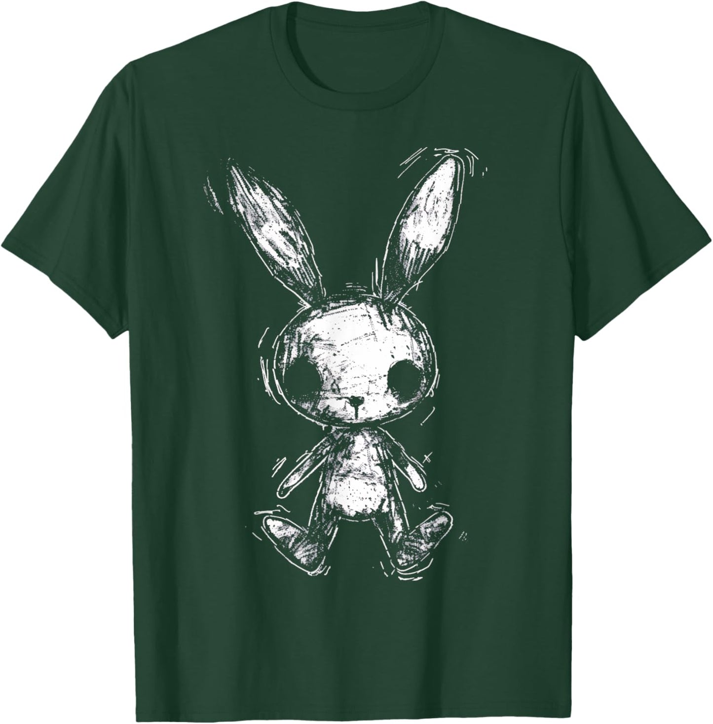 Weird Bunny Rabbit Doll Creepy Cute Alt Goth Grunge Horror T-Shirt - T-Shirt | Forest