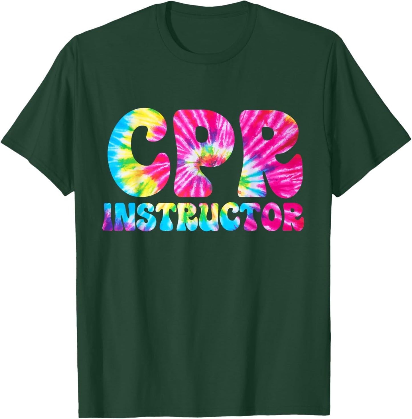 CPR Instructor Tie Dye Training and Teaching EMS Ambulance T-Shirt - T-Shirt | Forest