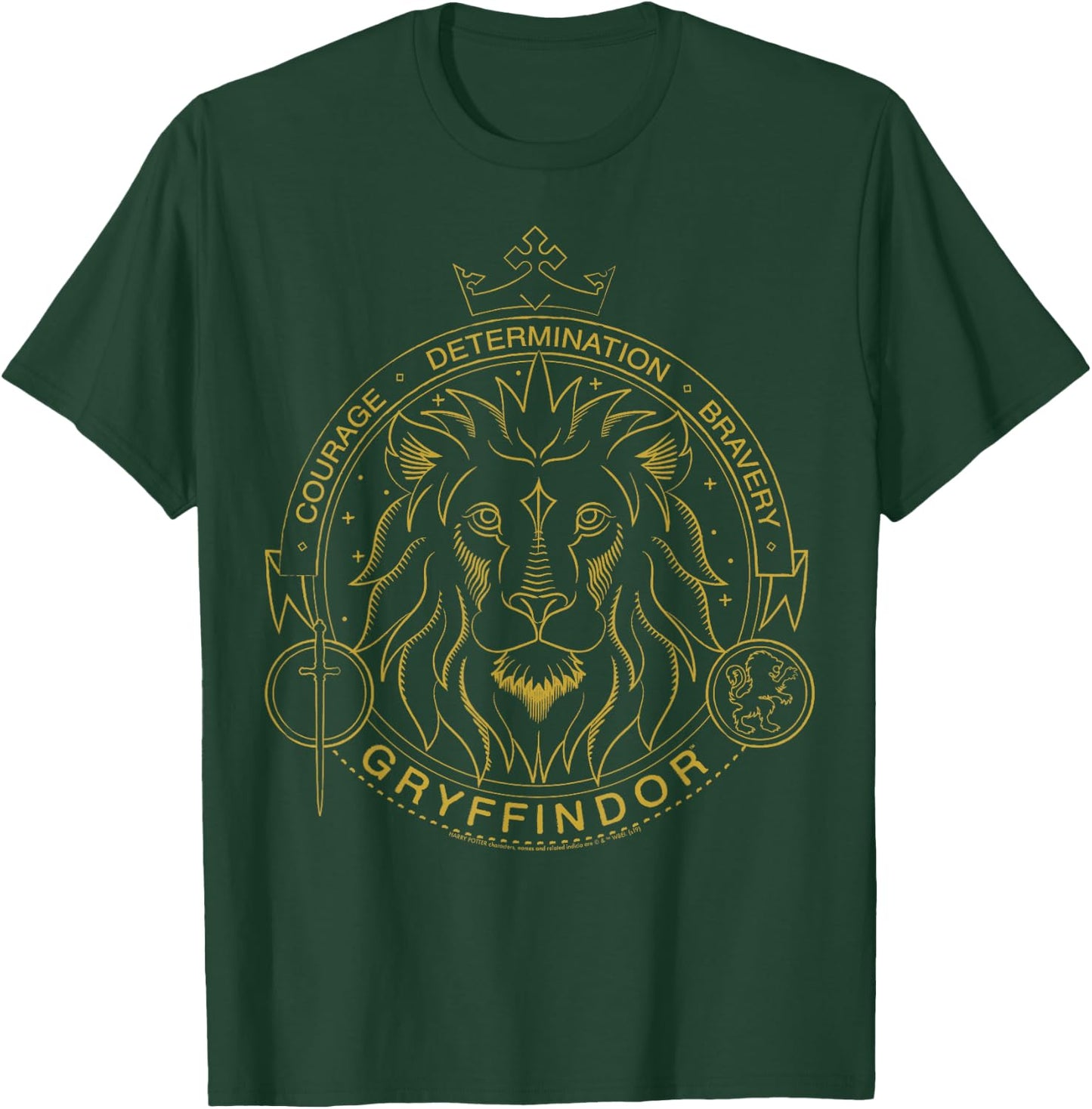 Harry Potter Gryffindor Line Art Lion Symbol T-Shirt - T-Shirt | Forest