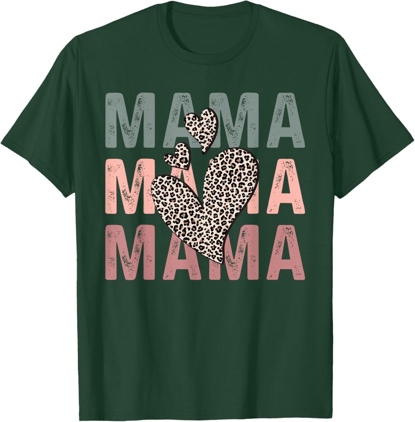 Mama Mama Mama Heart Funny Mom Mother's Day T-Shirt - T-Shirt | Forest