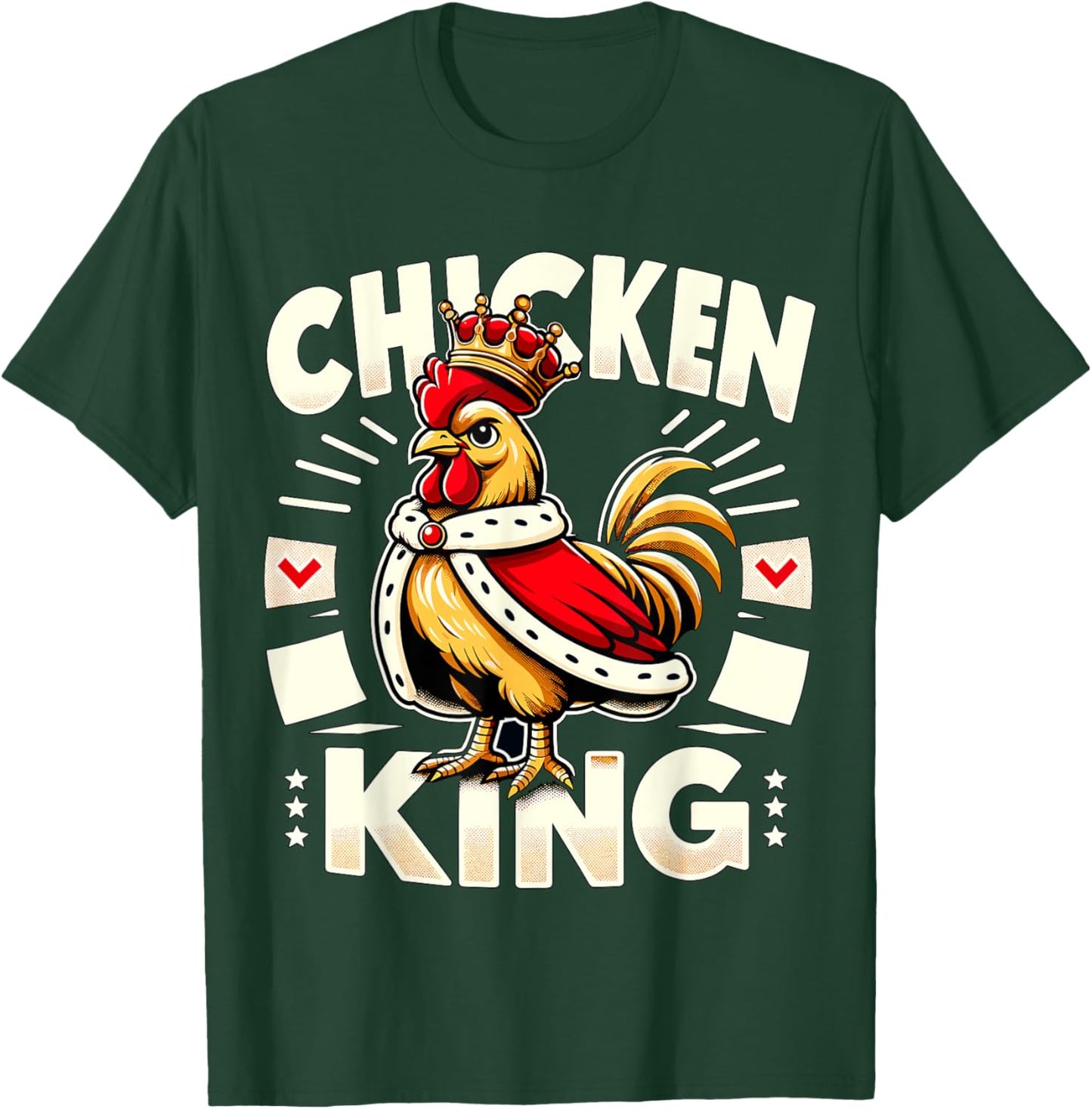 Chicken King Farmer T-Shirt - T-Shirt | Forest