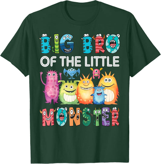 Big Bro Of The Little Monster Kids 1St Birthday Party T-Shirt - T-Shirt | Forest