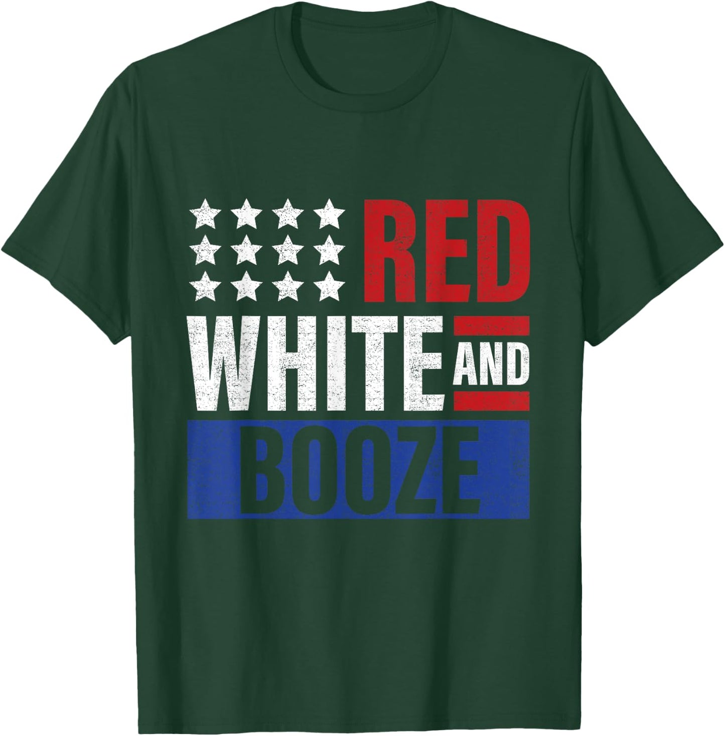 Red White and Booze Shirt Women Men 4th July Drinking T-Shirt - T-Shirt | Forest