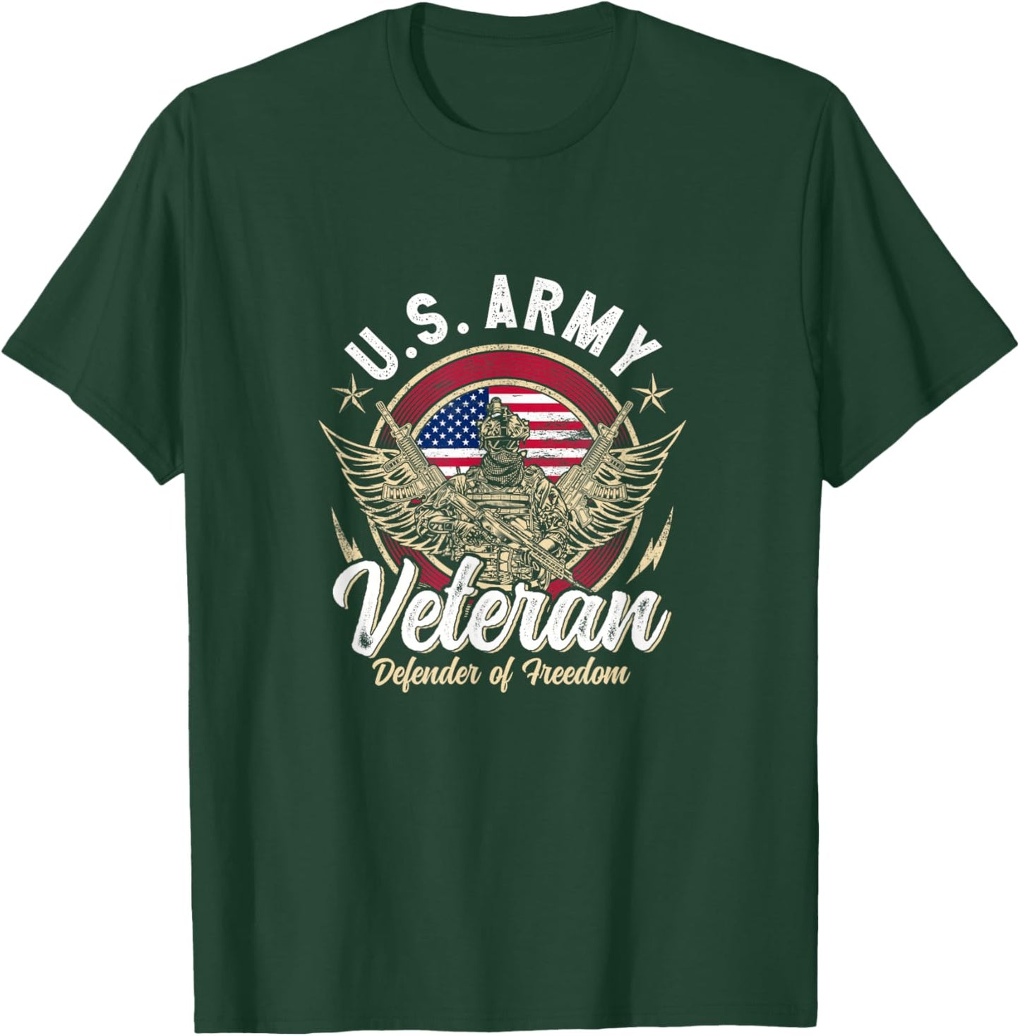 US Army Veteran - Defender of Freedom T-Shirt - T-Shirt | Forest