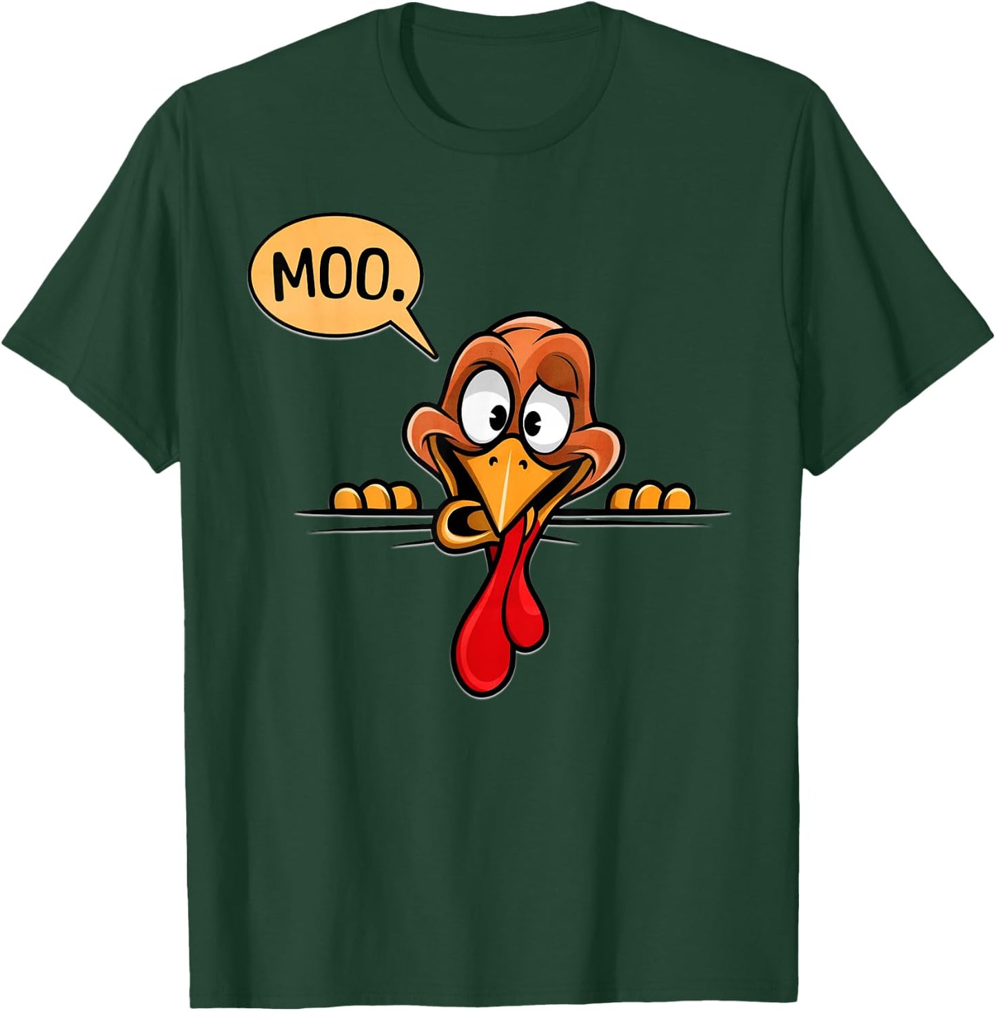 Turkey Moo Funny Thanksgiving T-Shirt - T-Shirt | Forest