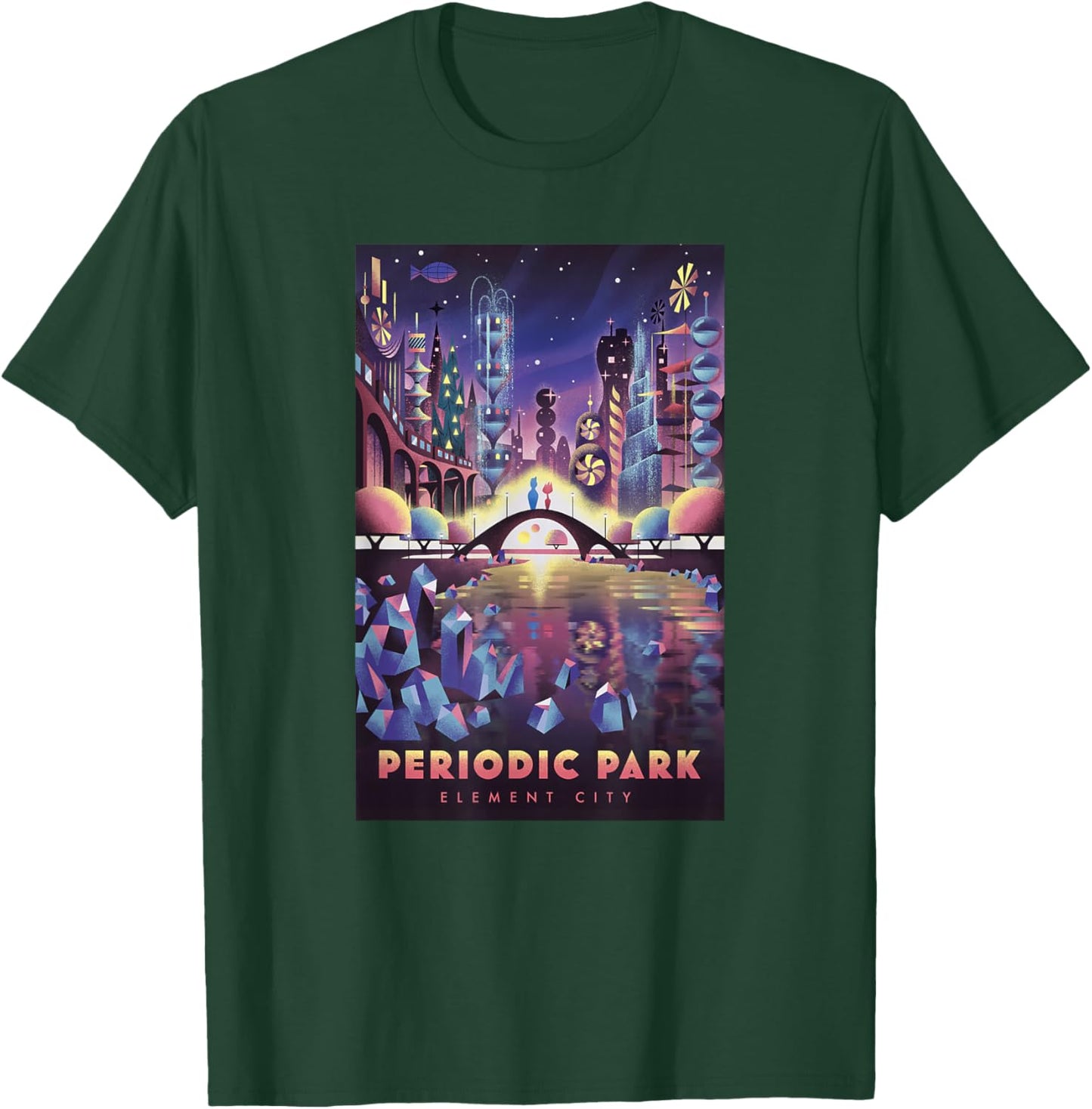 Disney Pixar Elemental Periodic Park Element City Poster T-Shirt - T-Shirt | Forest