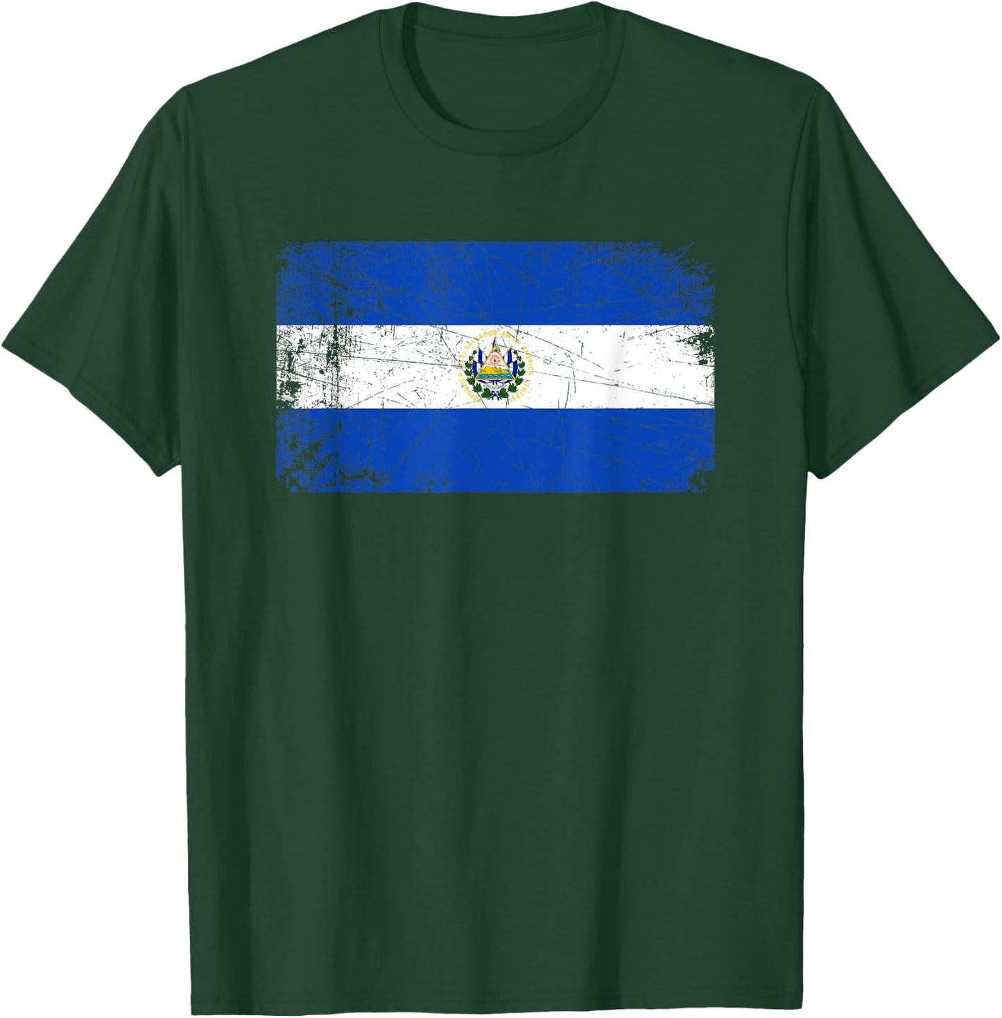 Vintage Made In EL SALVADOR SALVADORAN Flag Gift T-Shirt - T-Shirt | Forest