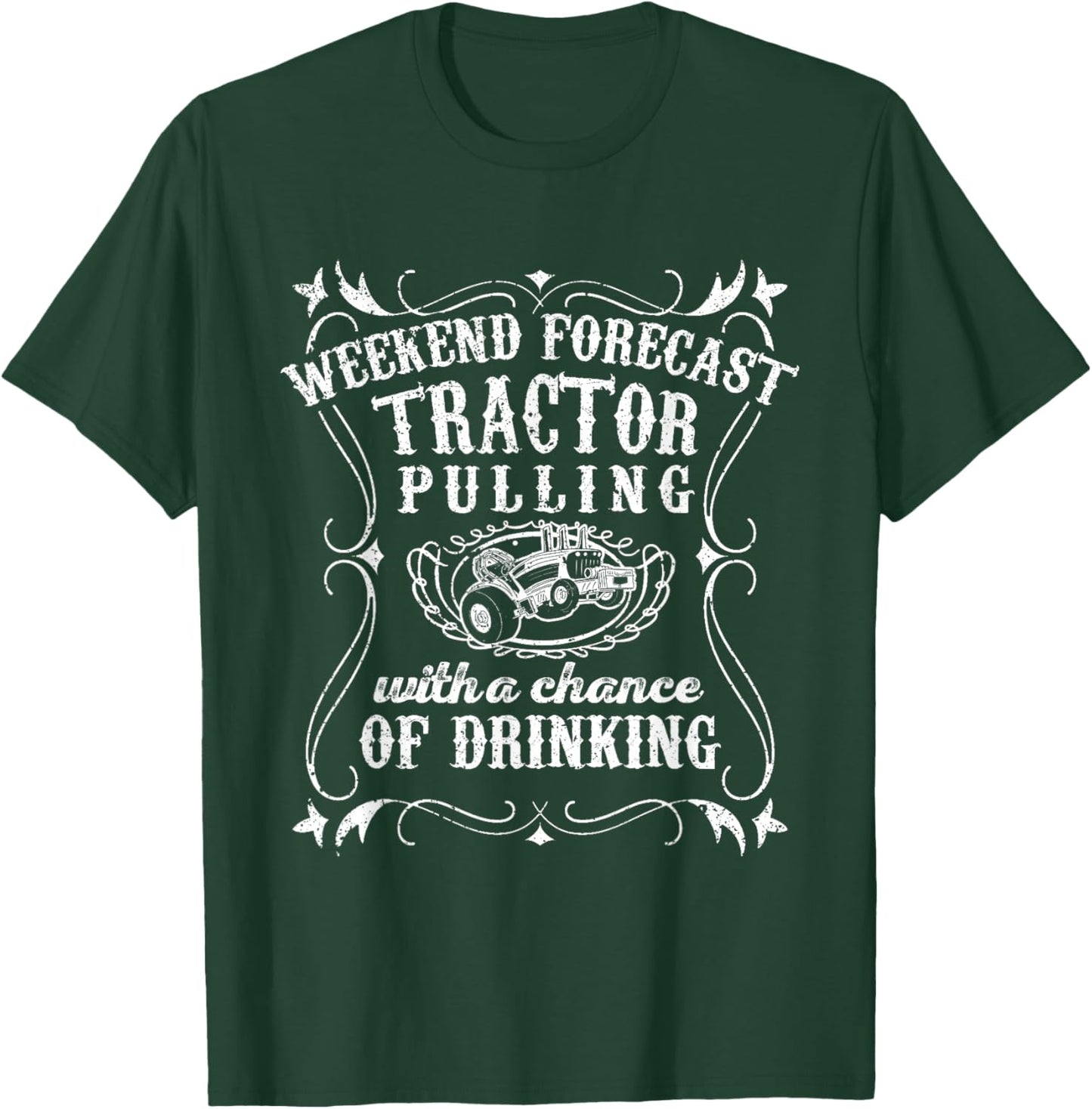 Vintage Tractor Pulling Season Graphic Design Tractor Puller T-Shirt - T-Shirt | Forest