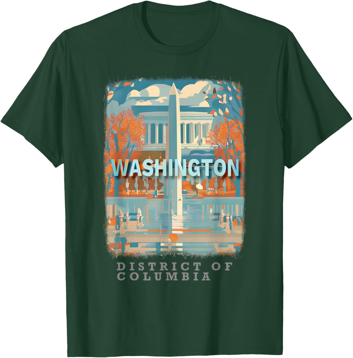 Washington DC DC Monumental Majesty SD741 T-Shirt - T-Shirt | Forest