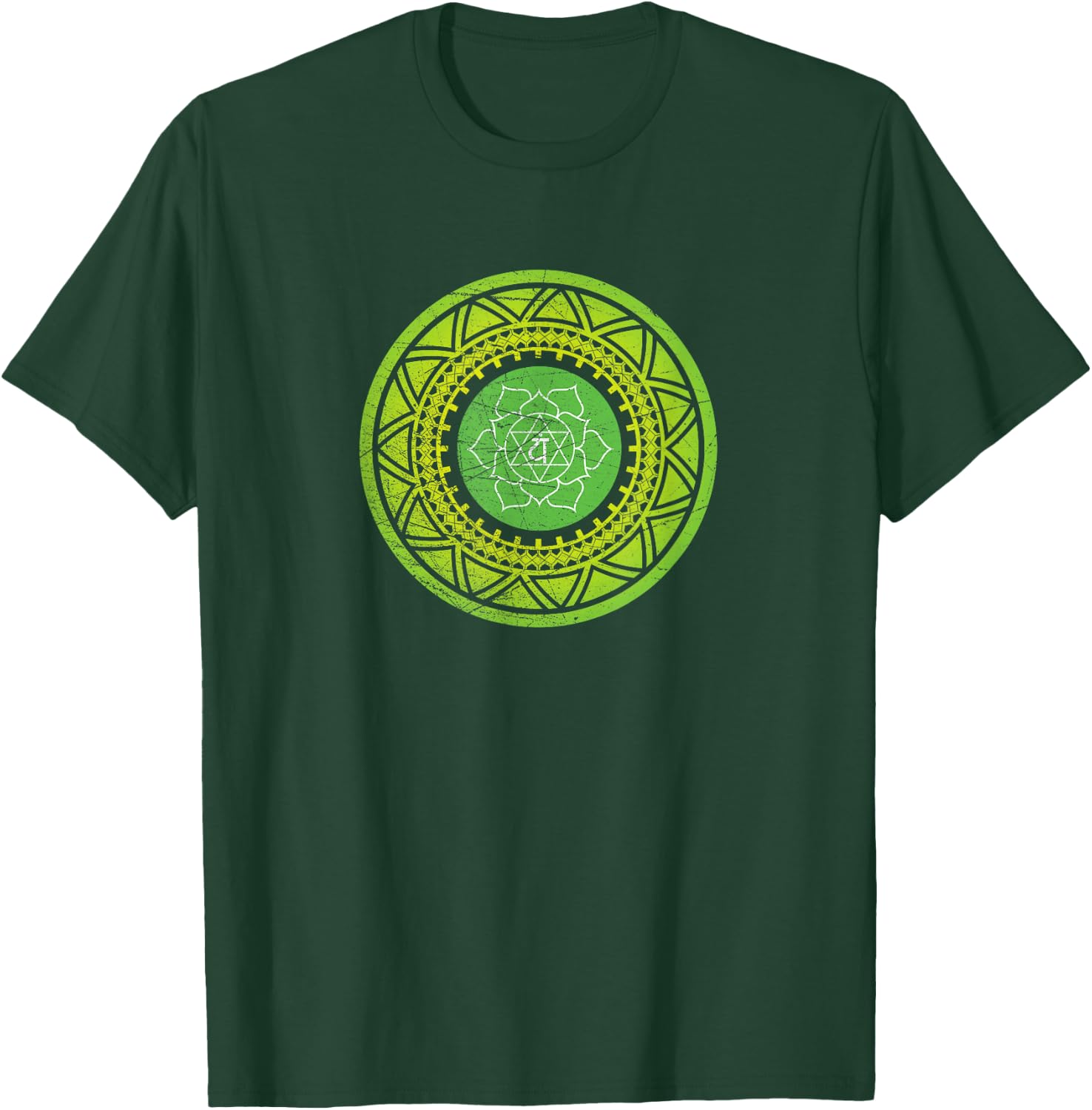 Sacred Geometry Heart Chakra Anahata Yoga Meditation Goa Psy T-Shirt - T-Shirt | Forest