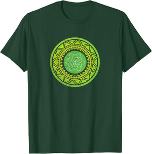 Sacred Geometry Heart Chakra Anahata Yoga Meditation Goa Psy T-Shirt - T-Shirt | Forest